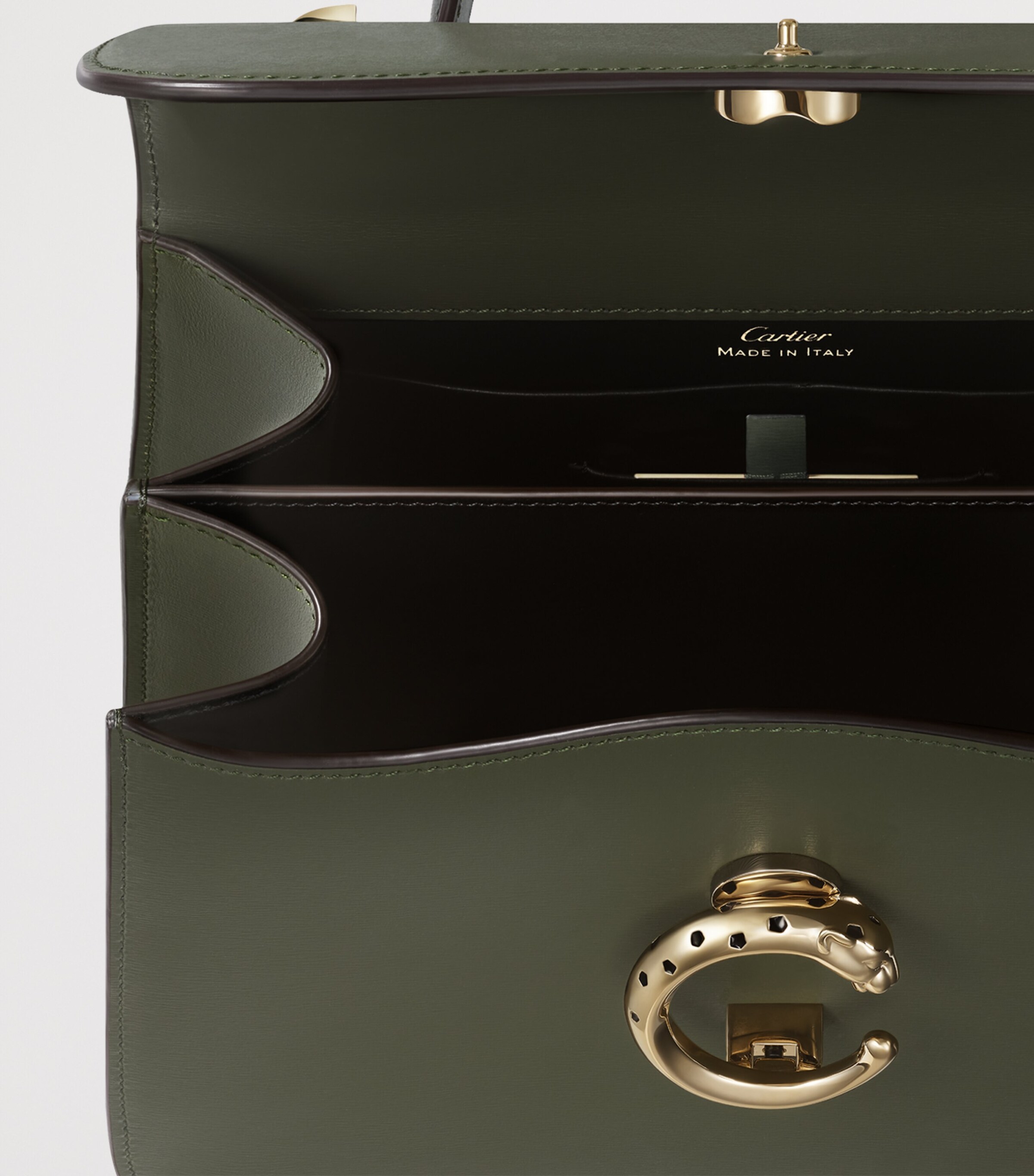 Small Panthère C de Cartier Top-Handle Bag GREEN Image 3