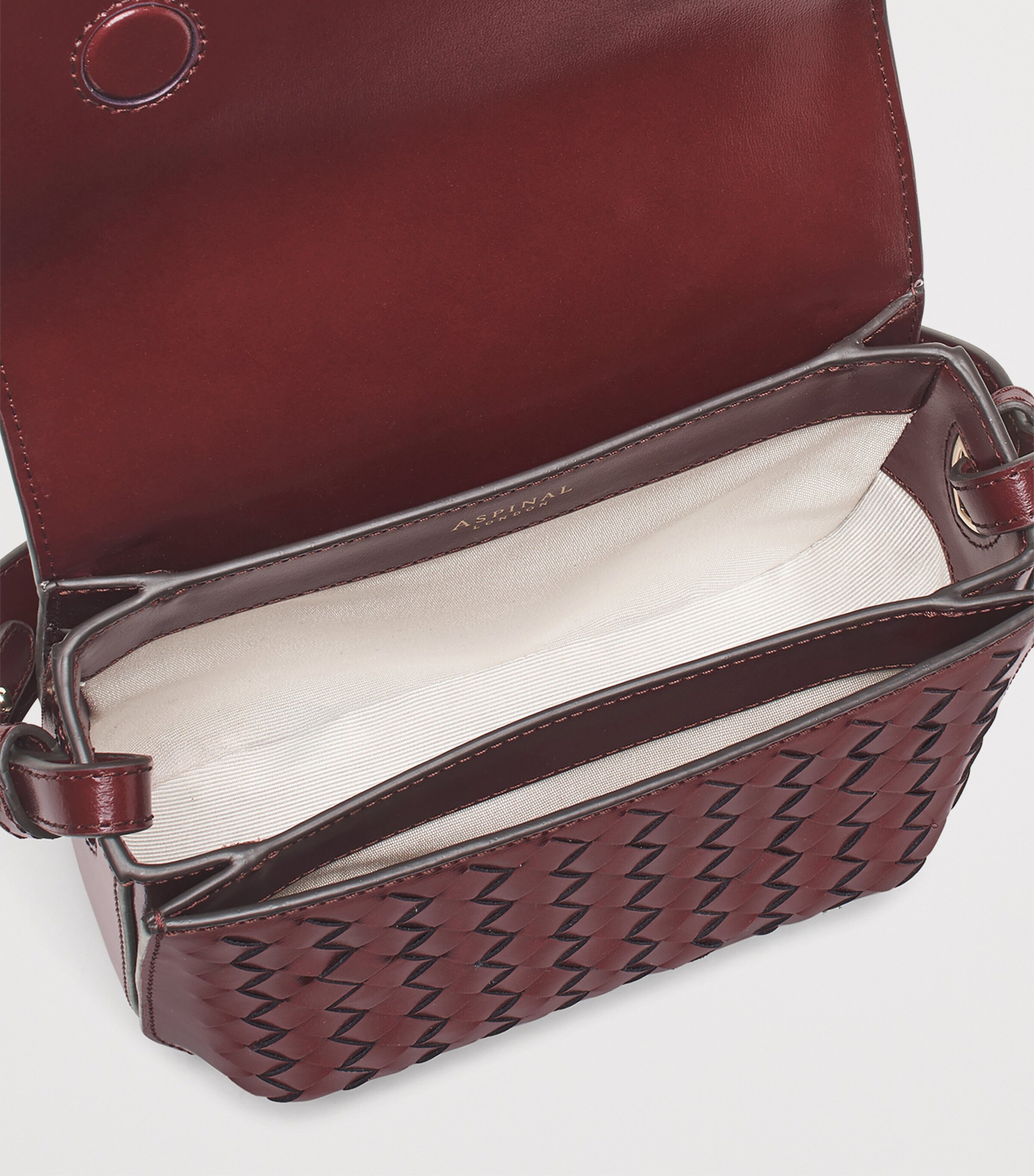 Leather Ella Cross-Body Bag BURGUNDY Image 7