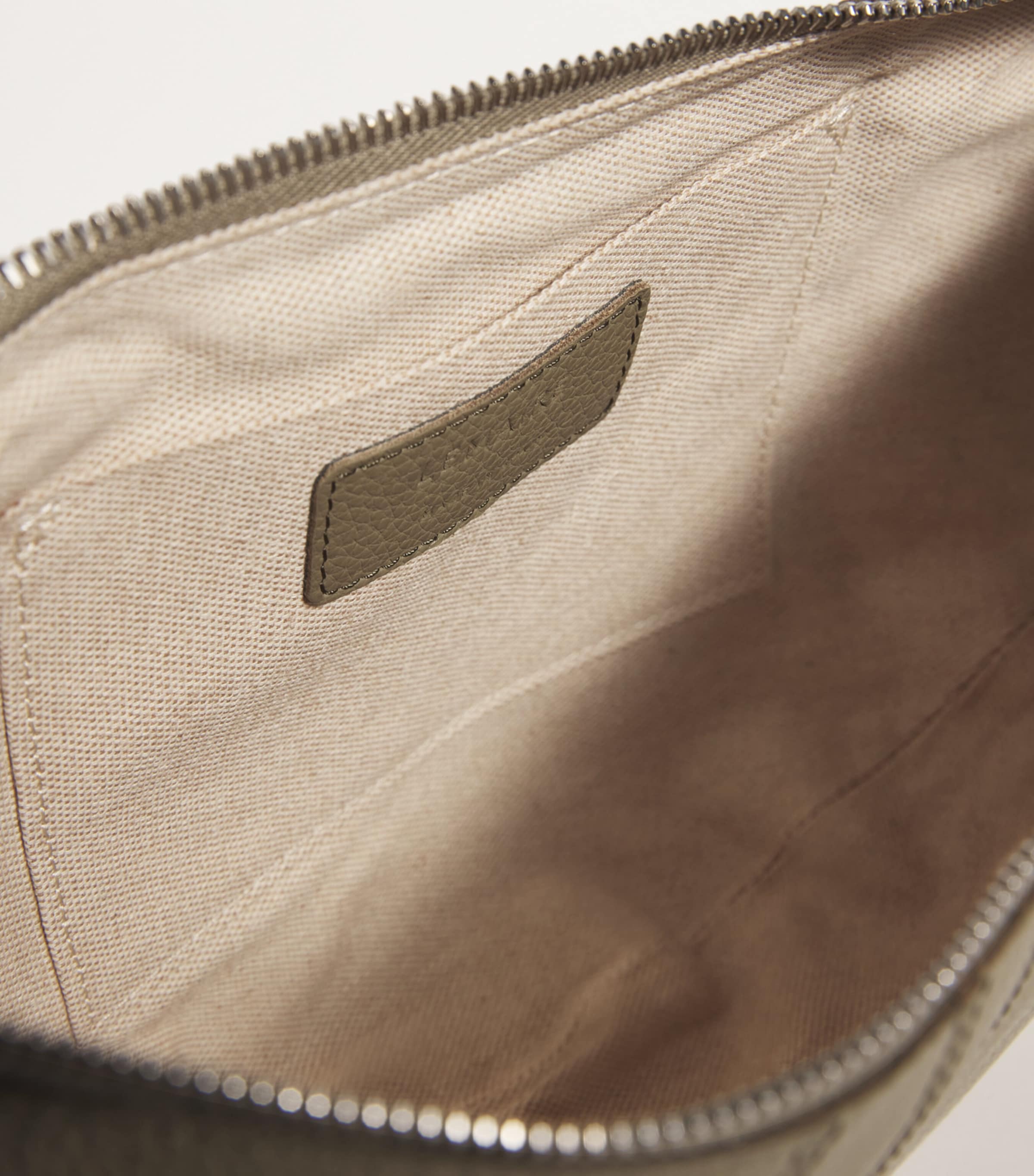 Small Grained Leather Croissant Cross-Body Bag GR641DUSTY KHAKI Image 4