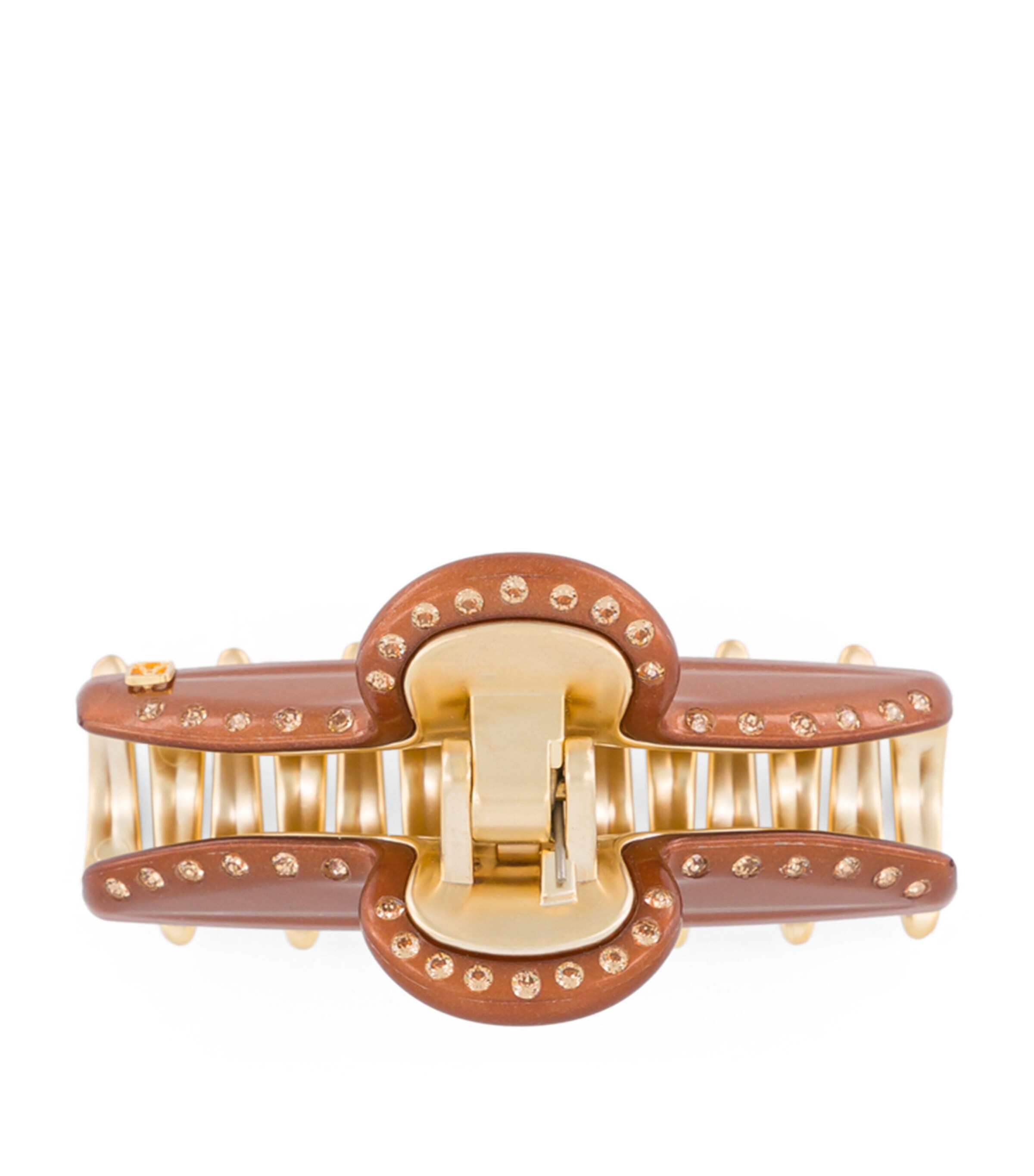 Alexandre de Paris Gold-Plated Claw Hair Clip Pail Brun/or Image 3