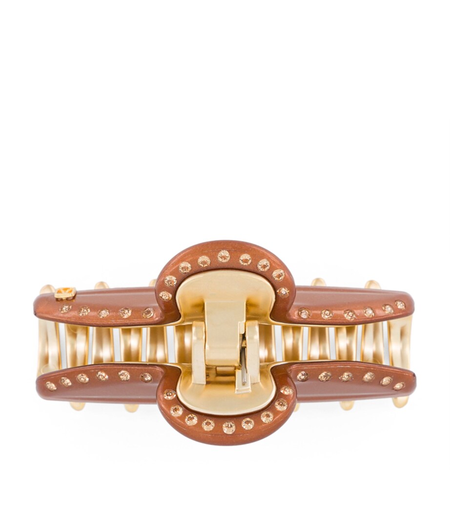Alexandre de Paris Gold-Plated Claw Hair Clip Pail Brun/or Image 3