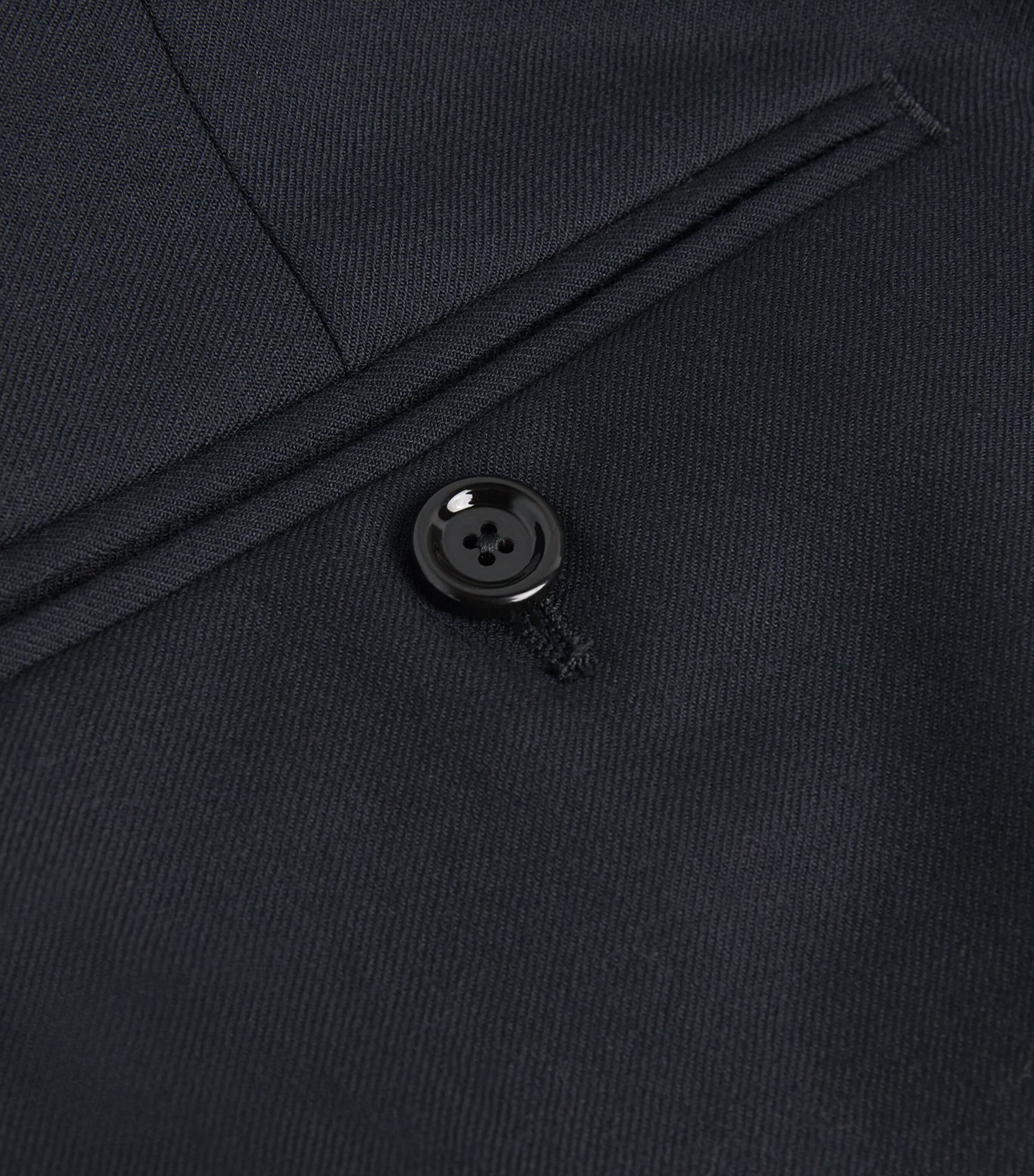 Lardini Mens Virgin Wool Pleated Straight Trousers Navy Image 5