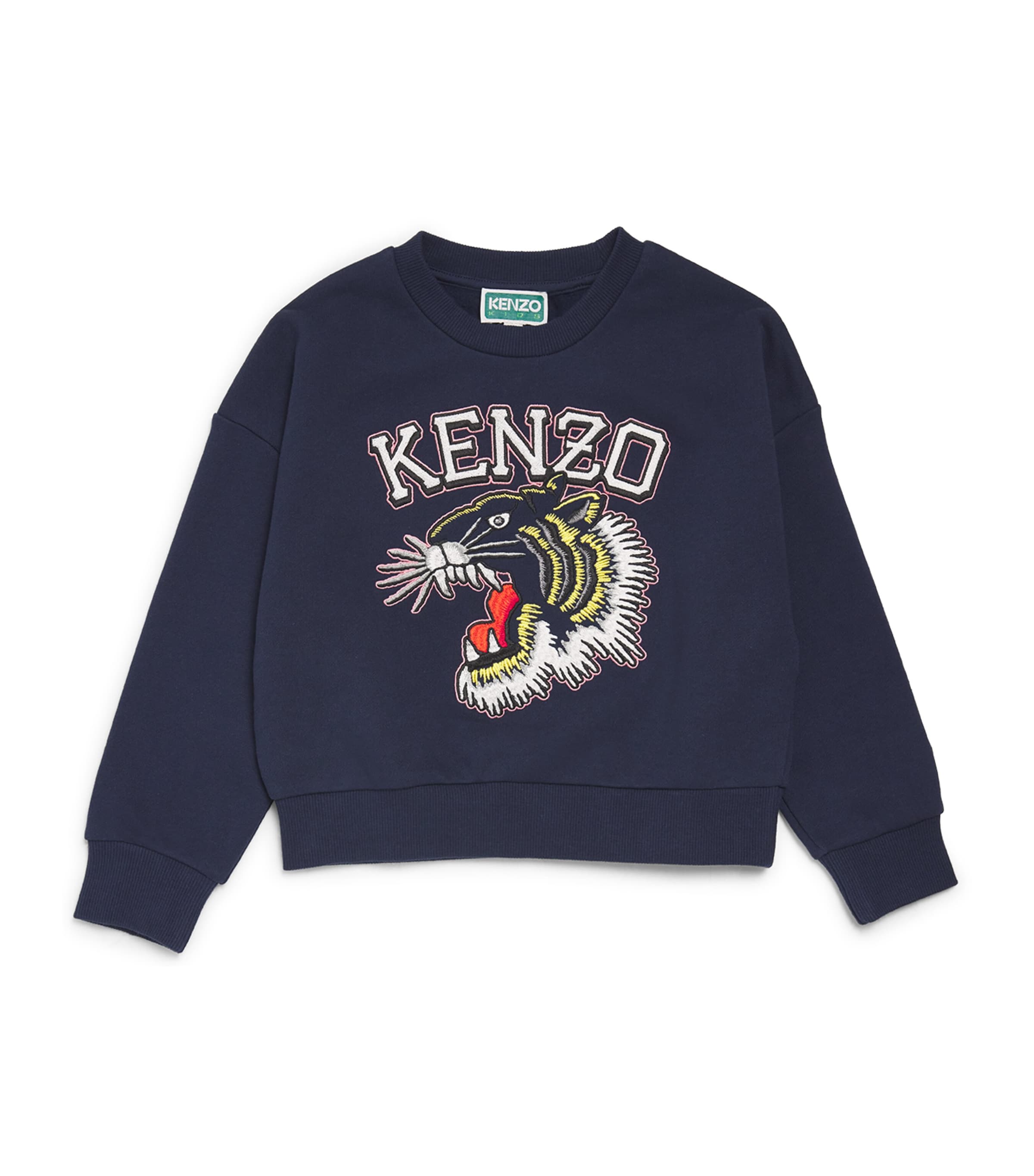 Kenzo Kids' Stretch-cotton Logo Sweatshirt In Navy