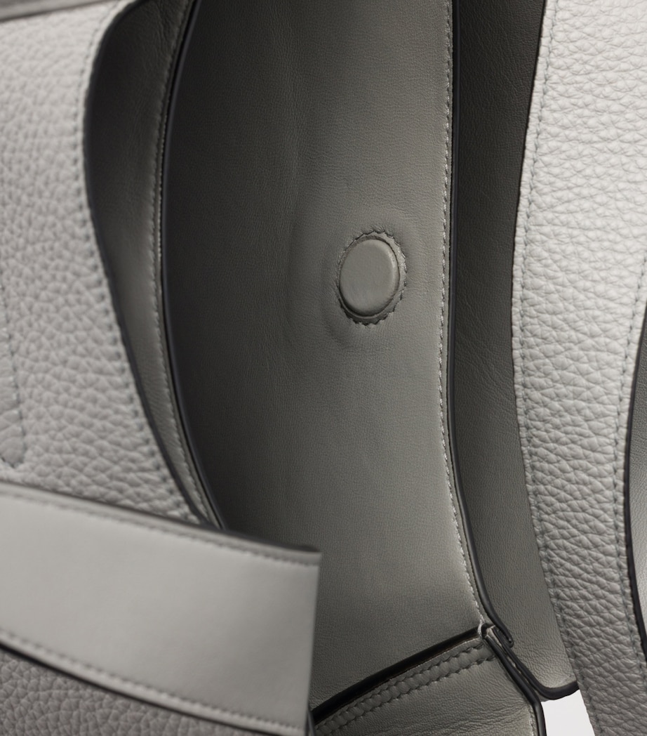 Prada Small Leather Tote Bag Grey Image 6