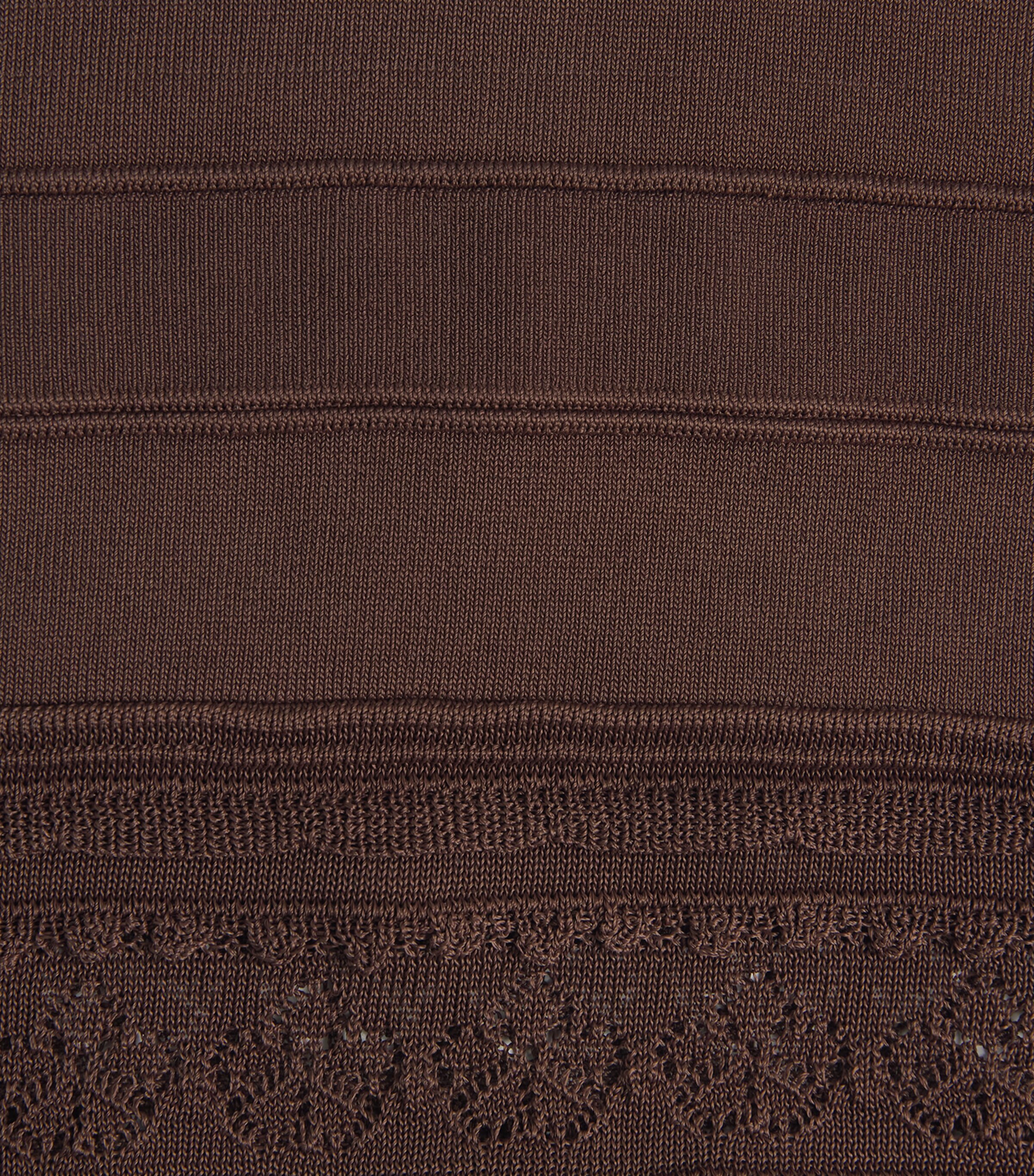 Sandro Paris Womens Pointelle Crop Top Brown Image 6