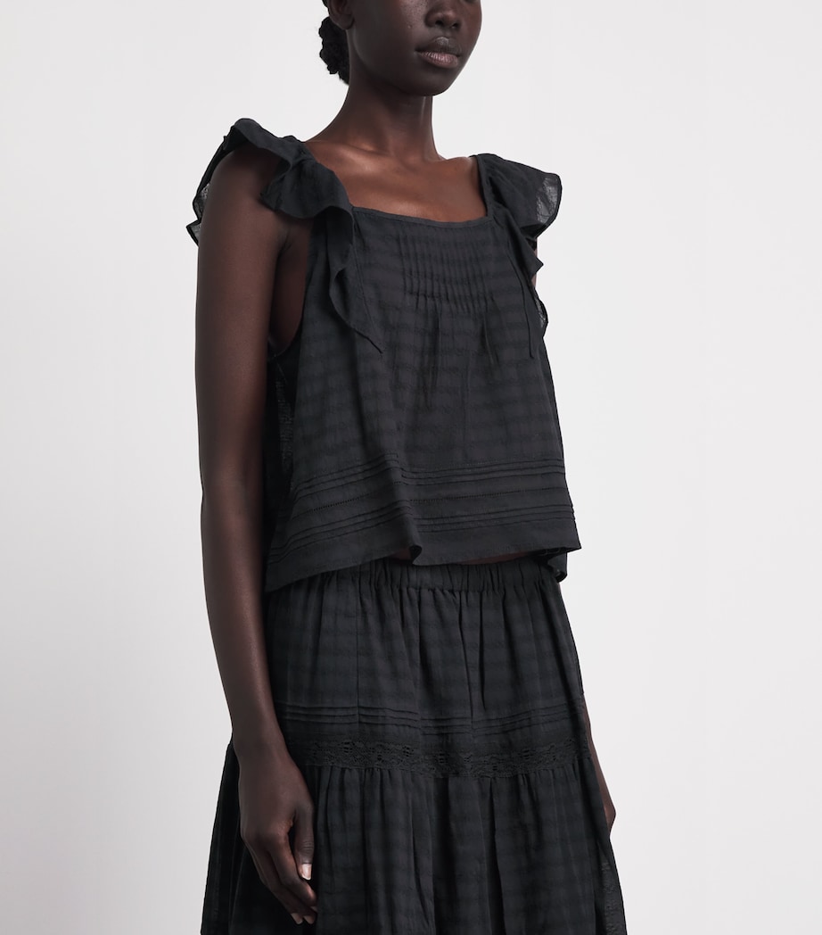 PAIGE Womens Frilled Oaks Blouse Black Image 4