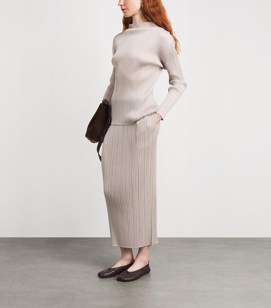 Pleats Please Issey Miyake Womens New Colorful Basics 4 Midi Skirt Image 2