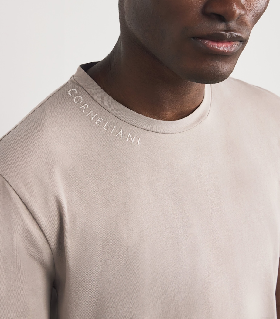 Stretch-Cotton Logo T-Shirt 29 NATURAL/ BEIGE Image 6