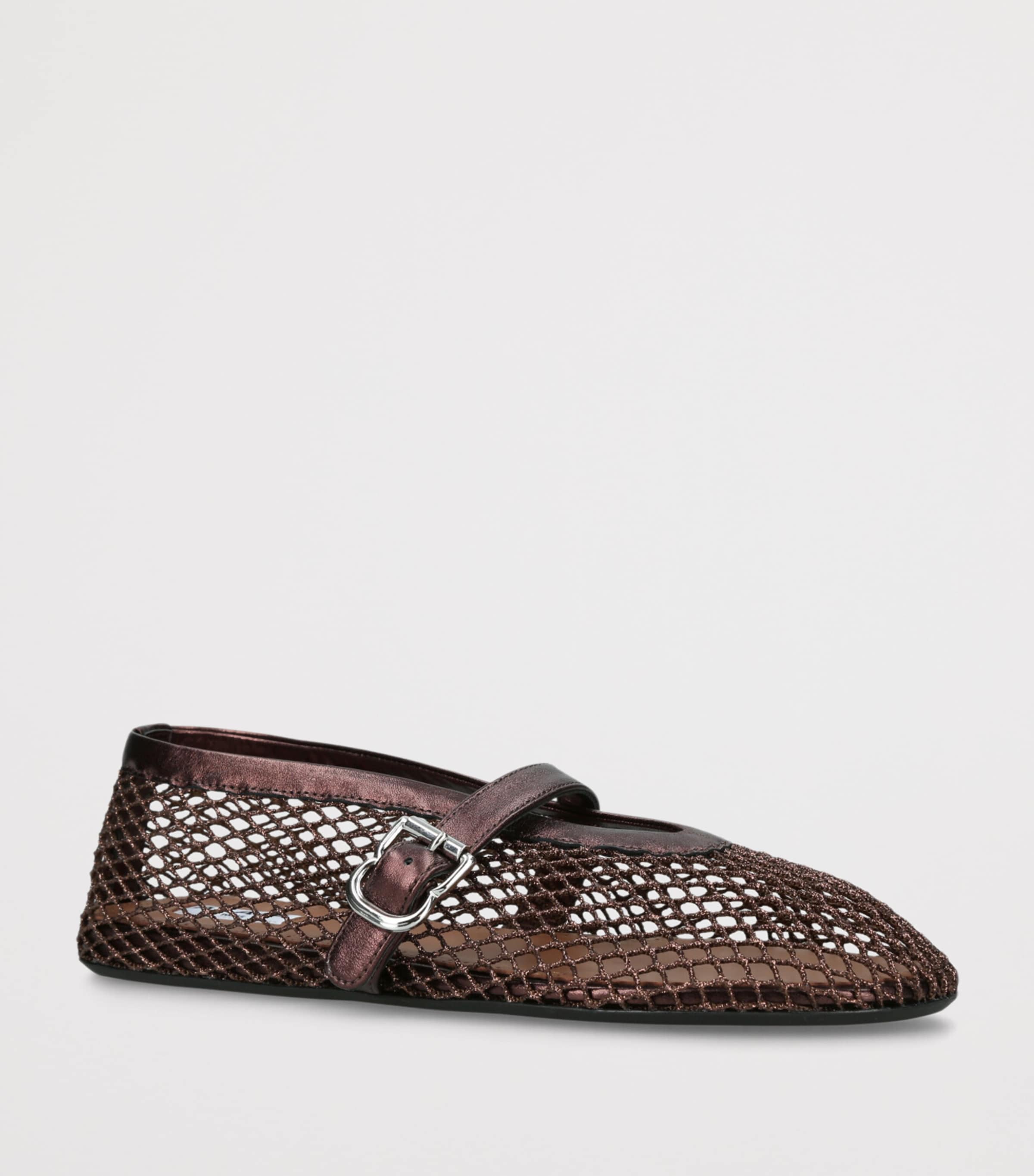 Alaïa Mesh Ballet Flats Bronze Image 3