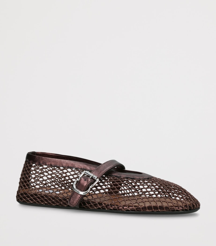 Alaïa Mesh Ballet Flats Bronze Image 3