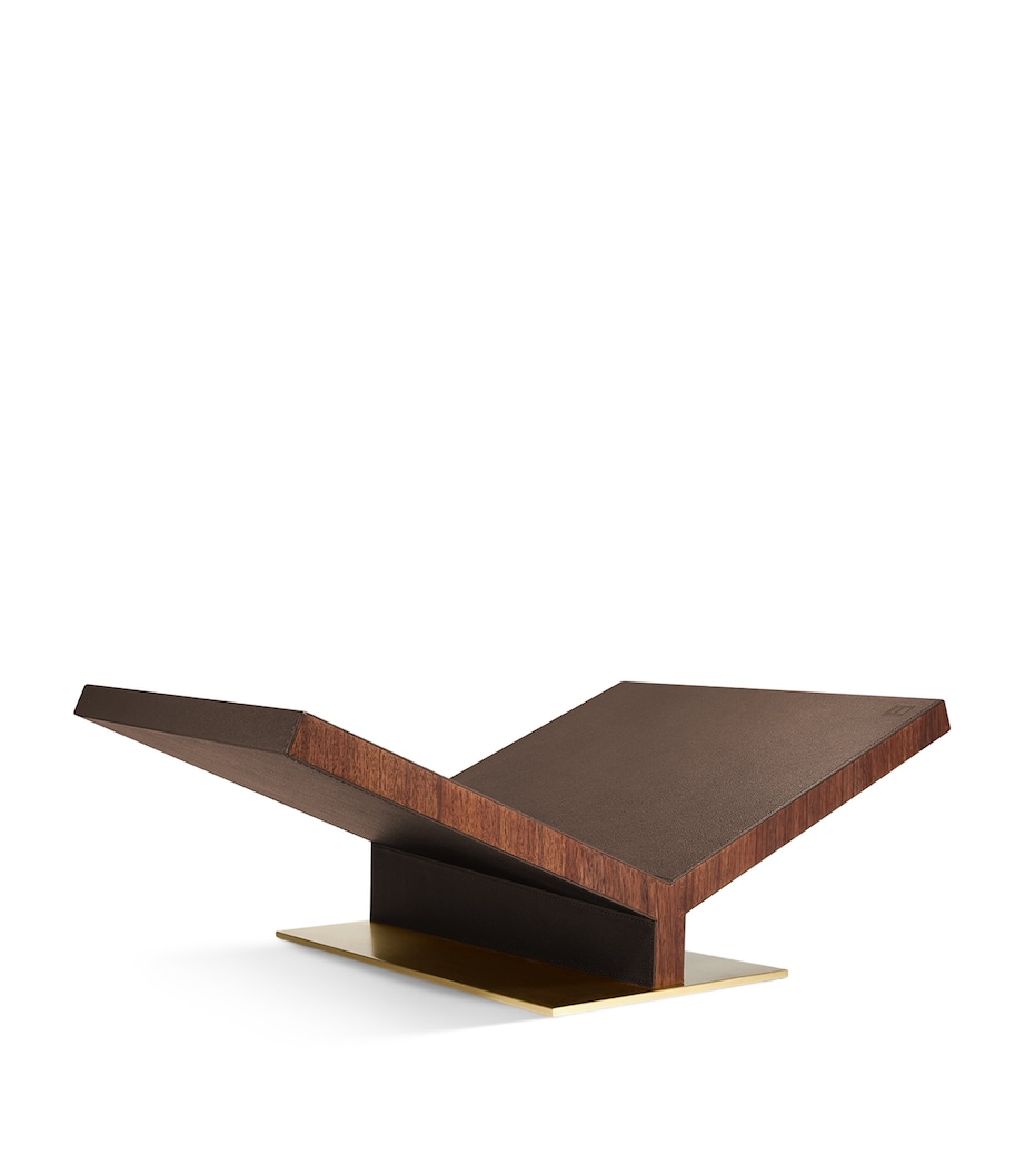 Walnut-Leather Ultimate Collector Bookstand DARK BROWN Image 2