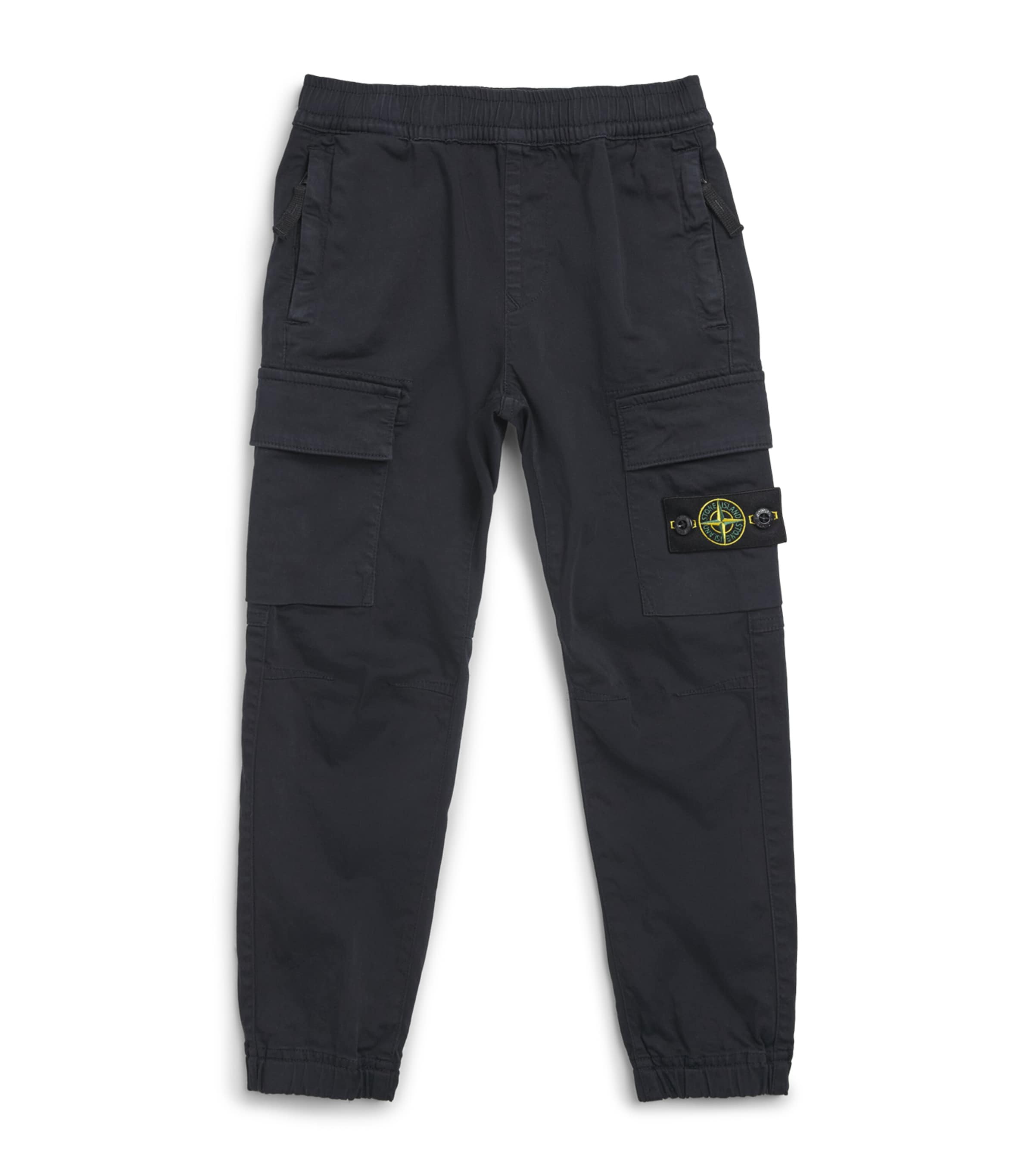Stone Island Junior Cotton Cargo Trousers (2-14 Years) Black Image 1