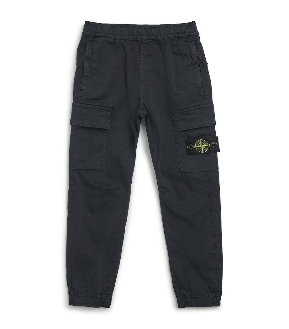 Stone Island Junior Cotton Cargo Trousers (2-14 Years) Black Image 1