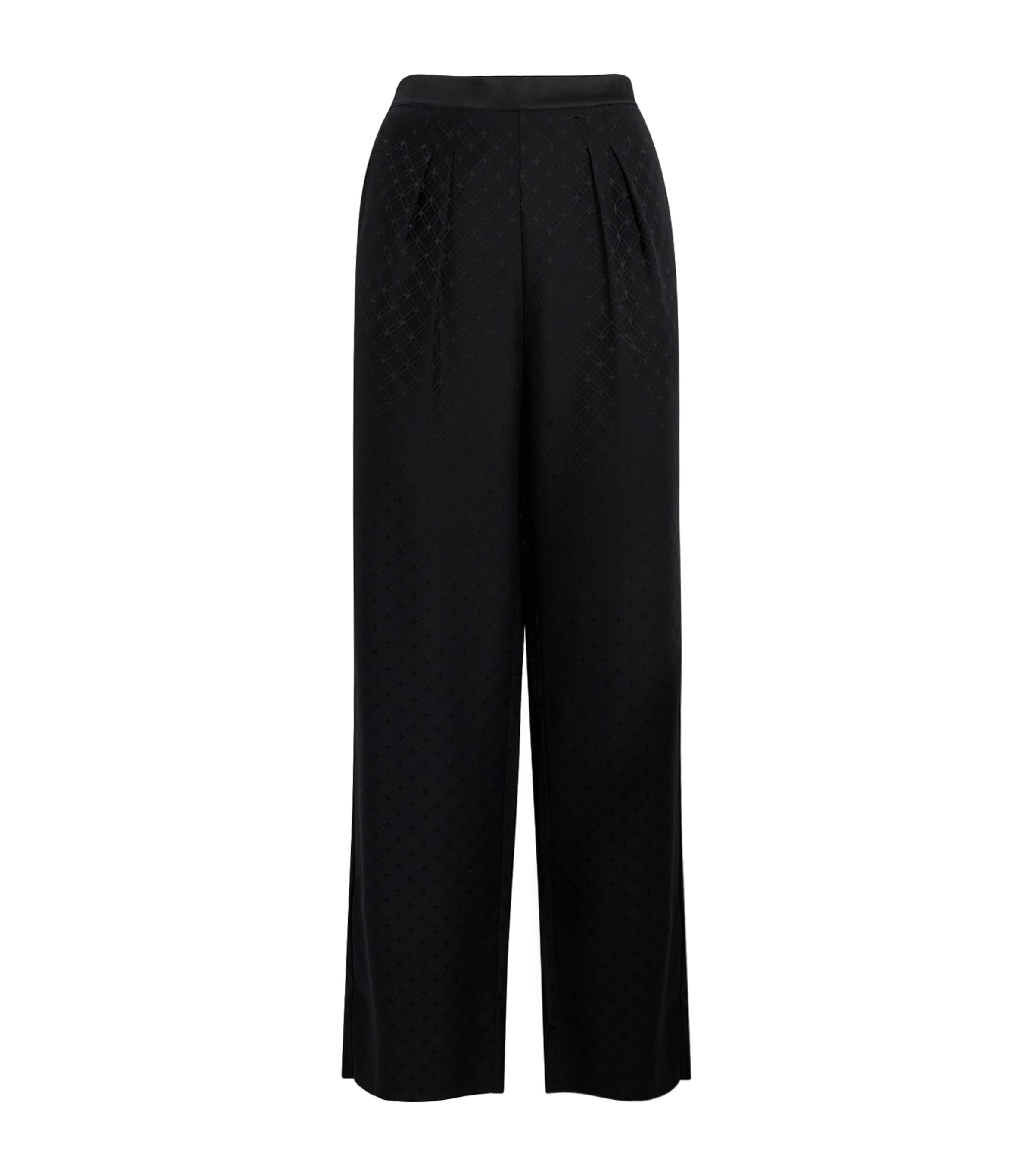 Eres Silk Jacquard Splendeur Wide-leg Trousers In Black