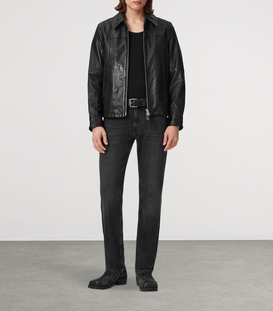 AllSaints Mens Sid Comfort Skinny Jeans Washed Black Image 5