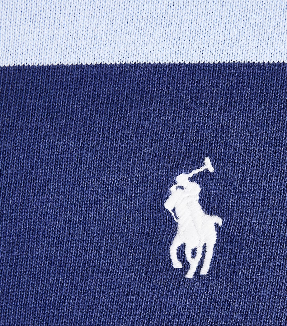 Polo Ralph Lauren Mens Cotton Stripe Rugby Shirt Light Nvy/offce Blue Image 6