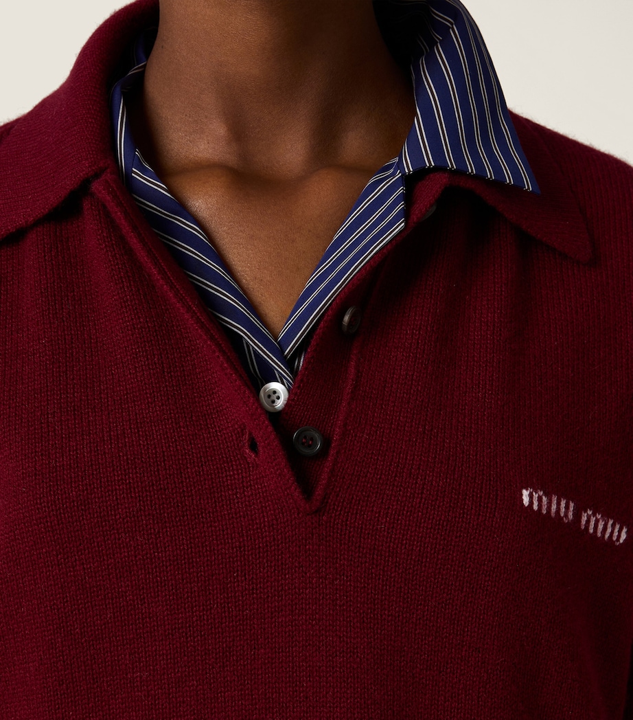Cashmere Logo Polo Sweater F0399 Image 3