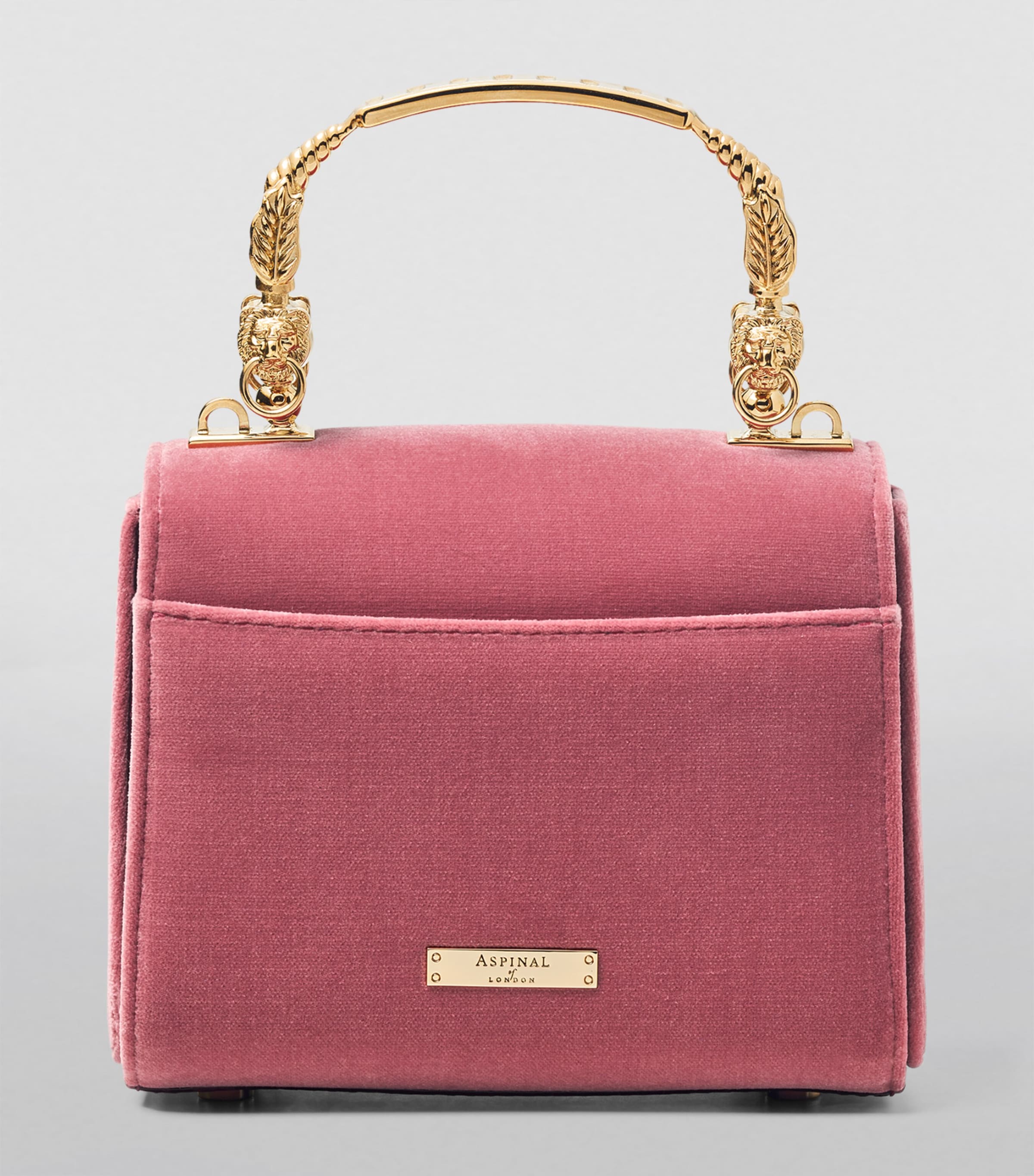 Mini Velvet Embroidered Mayfair Top-Handle Bag TEA ROSE Image 3