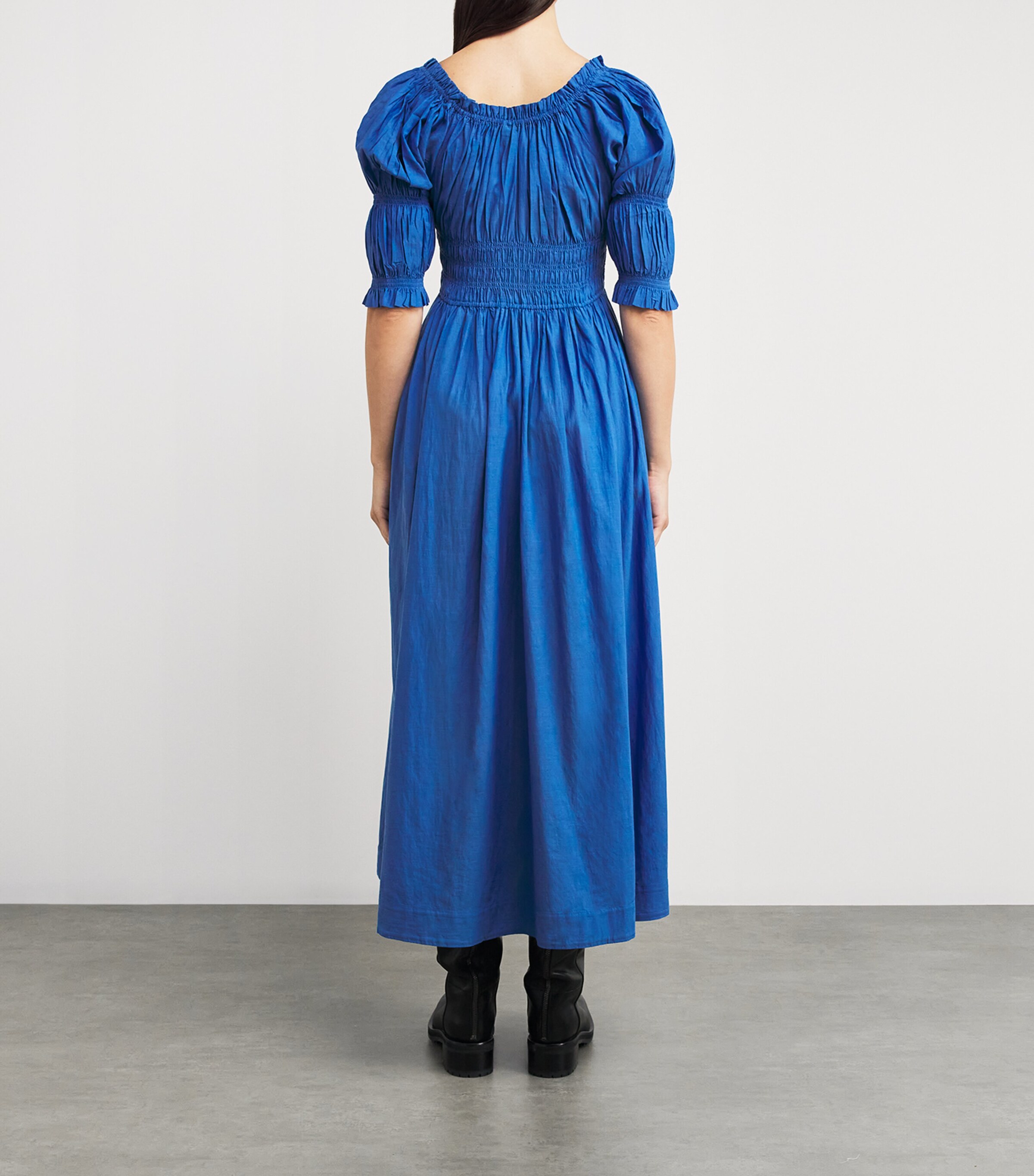 DÔEN Womens Organic Cotton-Blend Ischia Maxi Dress Corfu Blue Image 3