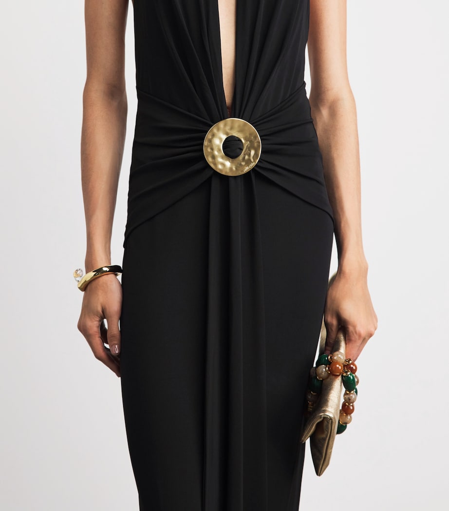 Cult Gaia Womens Plunge-Neck Chii Maxi Dress Black Image 3