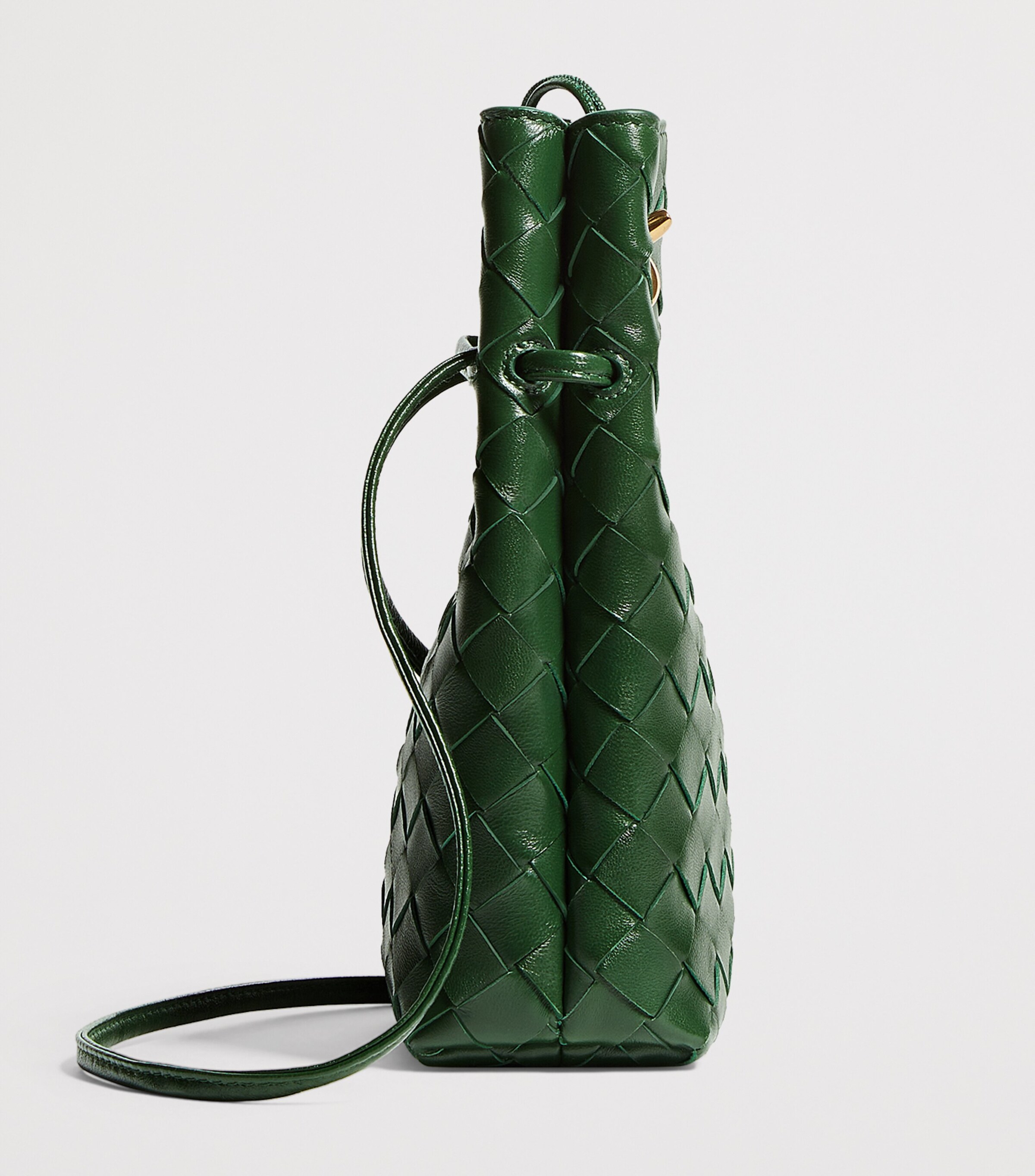 Bottega Veneta Green Nappa Leather Andiamo Phone Pouch | Harrods US