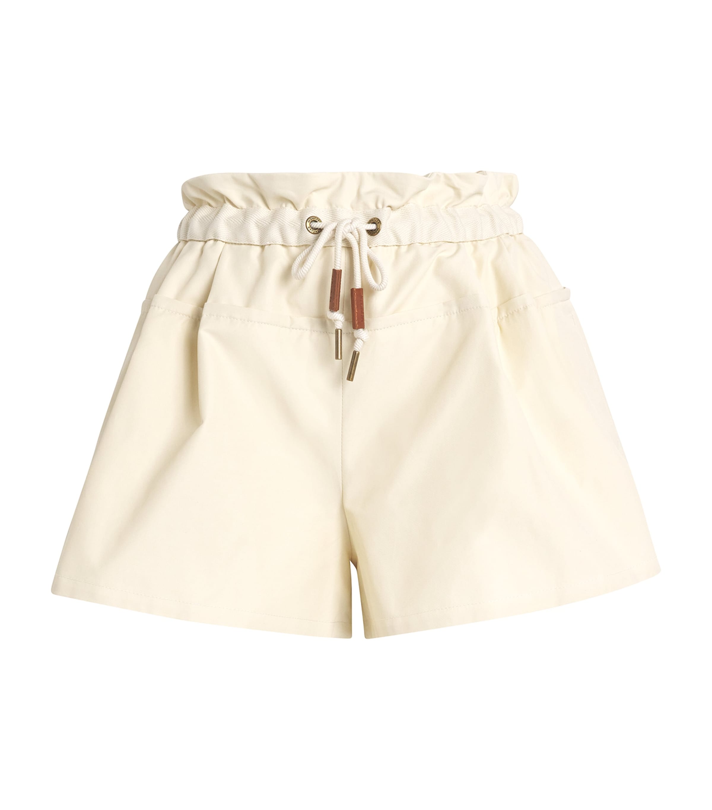 Moncler Cotton-blend Drawstring Shorts In Ivory
