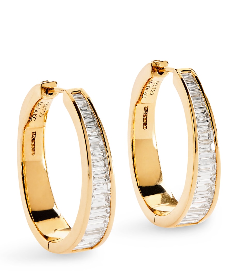 Yellow Gold and Diamond Meryl Hoop Earrings YELLOW GOLD Image 1