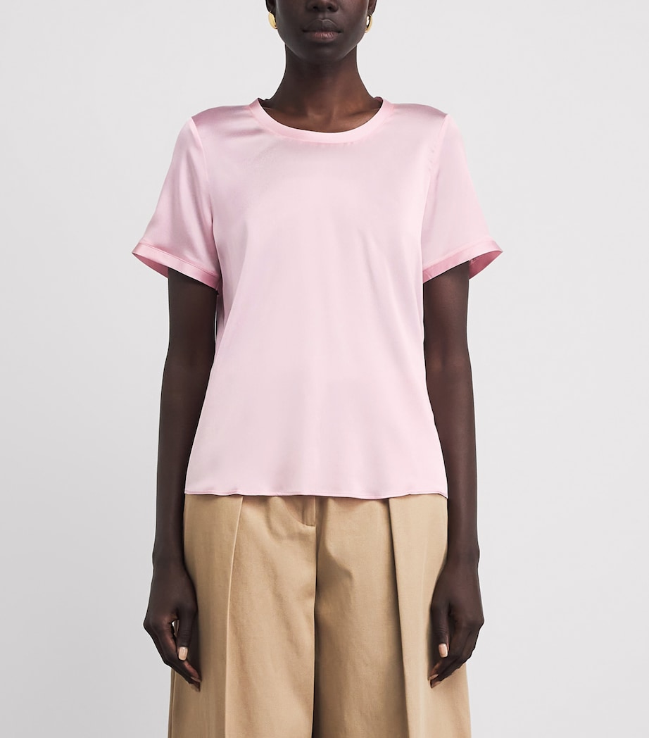 Maje Womens Silk T-Shirt Blouse Pink Image 4