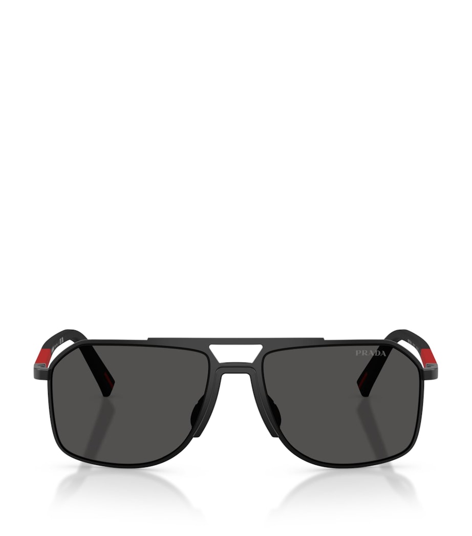 Prada Linea Rossa Metal PR B51S Pilot Sunglasses Black Image 1