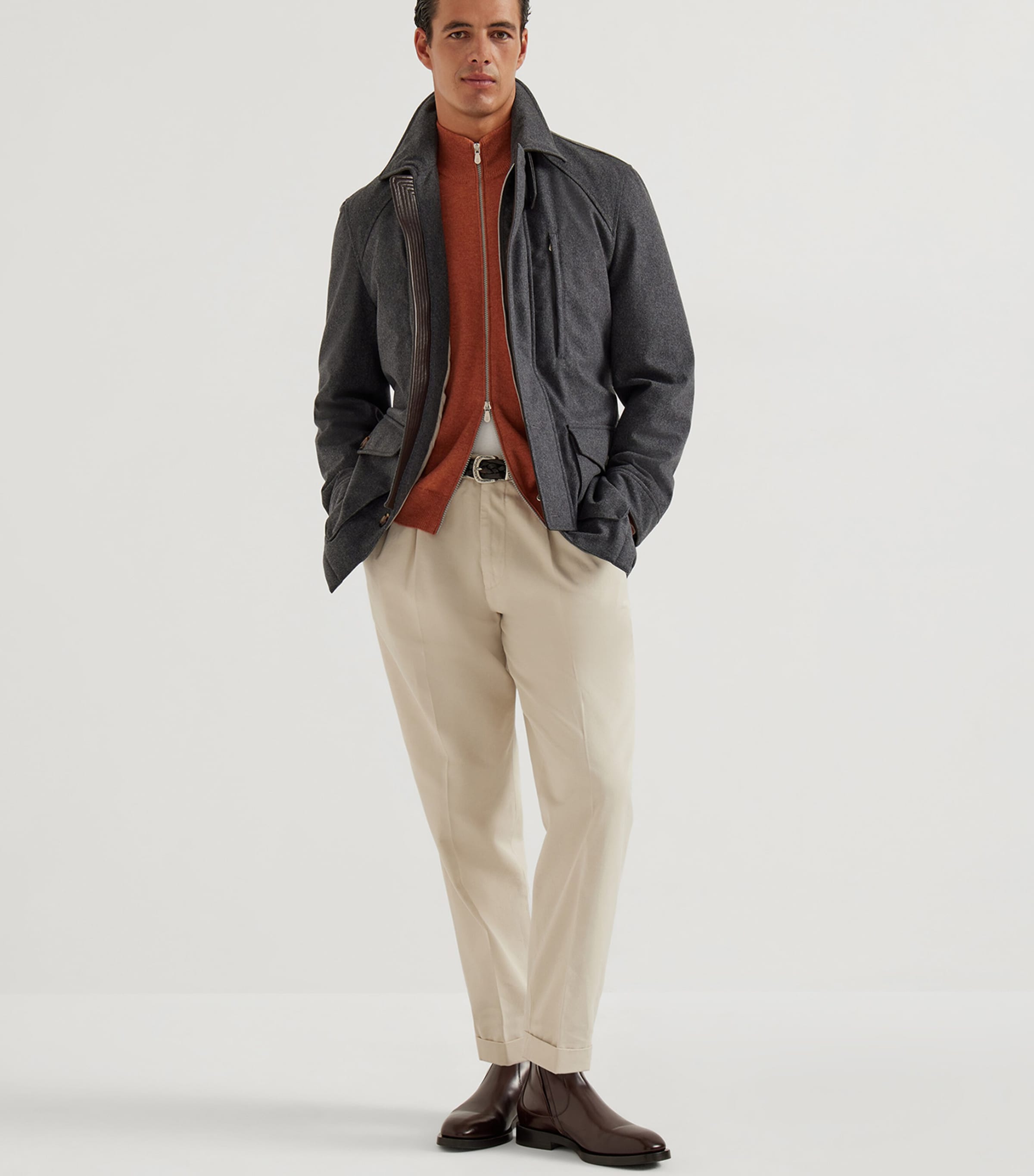 Cashmere Zip-Up Cardigan CHB40 Image 3