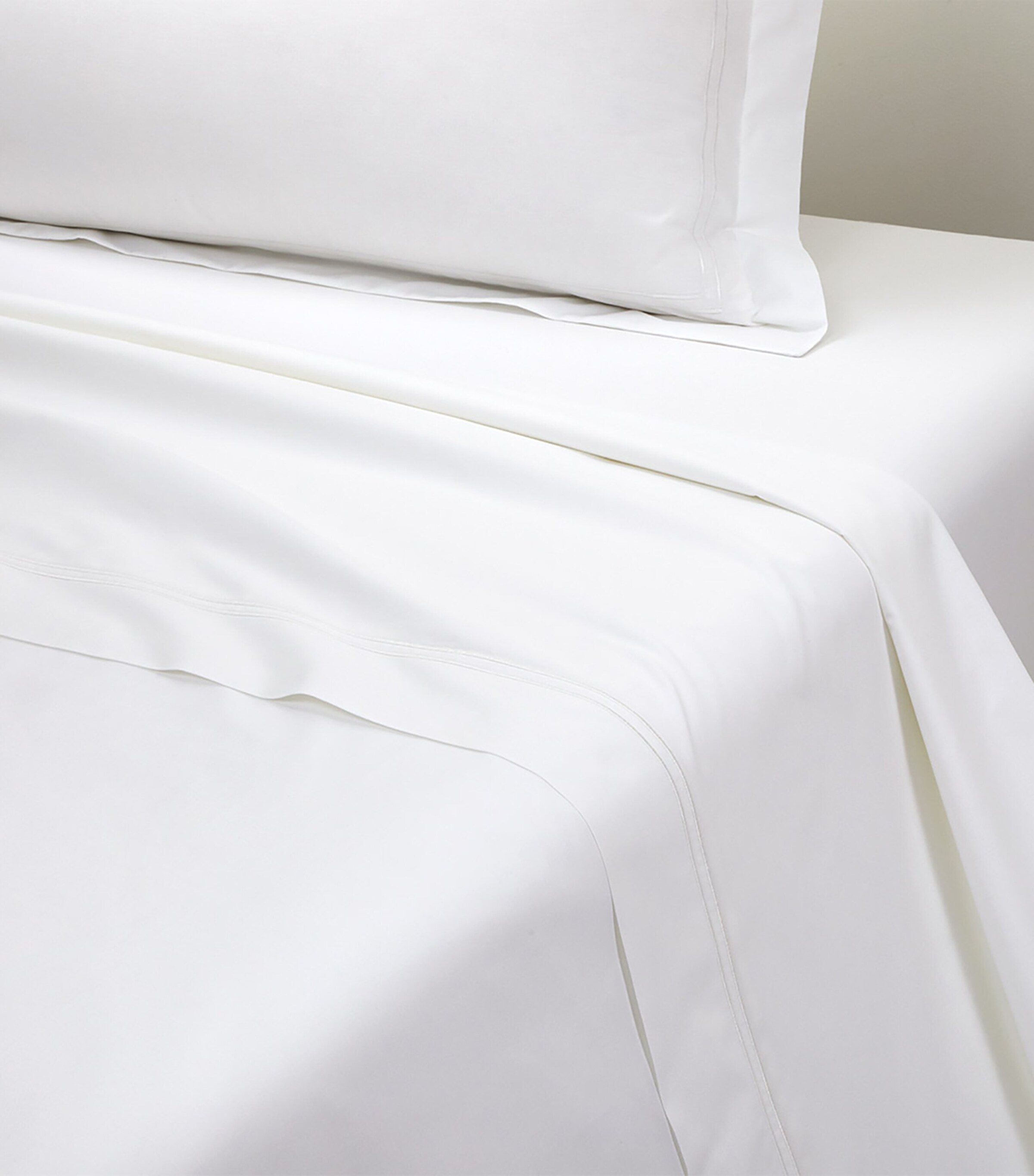 Yves Delorme Organic Cotton Duo Blanc Double Flat Sheet (240cm x 295cm) Blanc Image 2