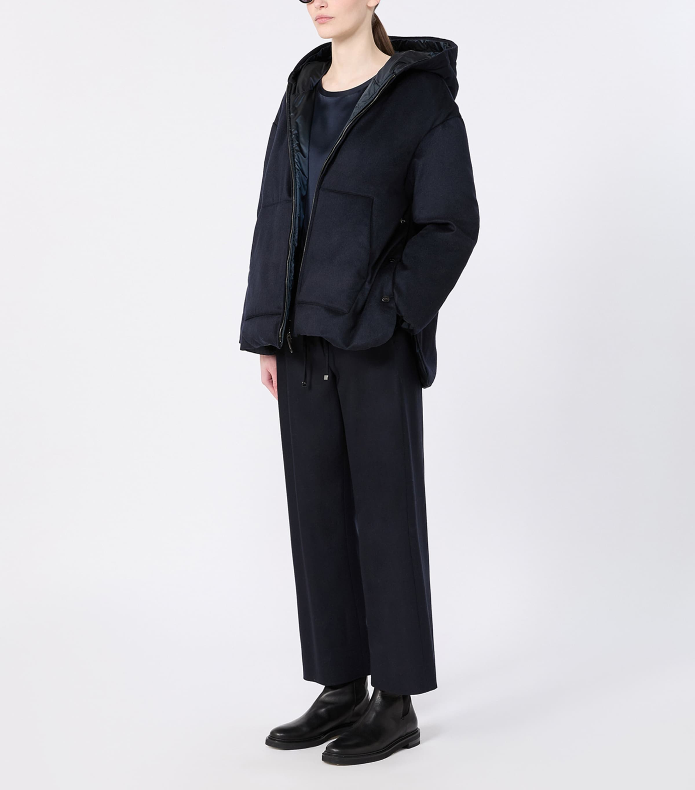Max Mara Womens Wool-Blend Drawstring Trousers Midnightblue Image 2