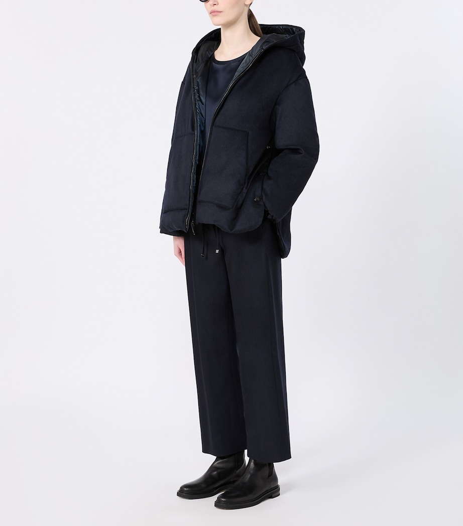 Max Mara Womens Wool-Blend Drawstring Trousers Midnightblue Image 2
