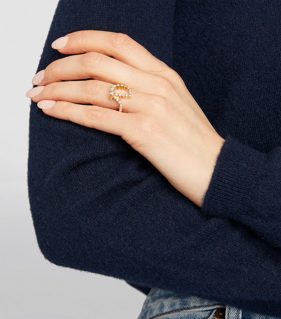 Yellow Gold and Diamond Ensemble 'D' Ring YELLOW GOLD Image 5