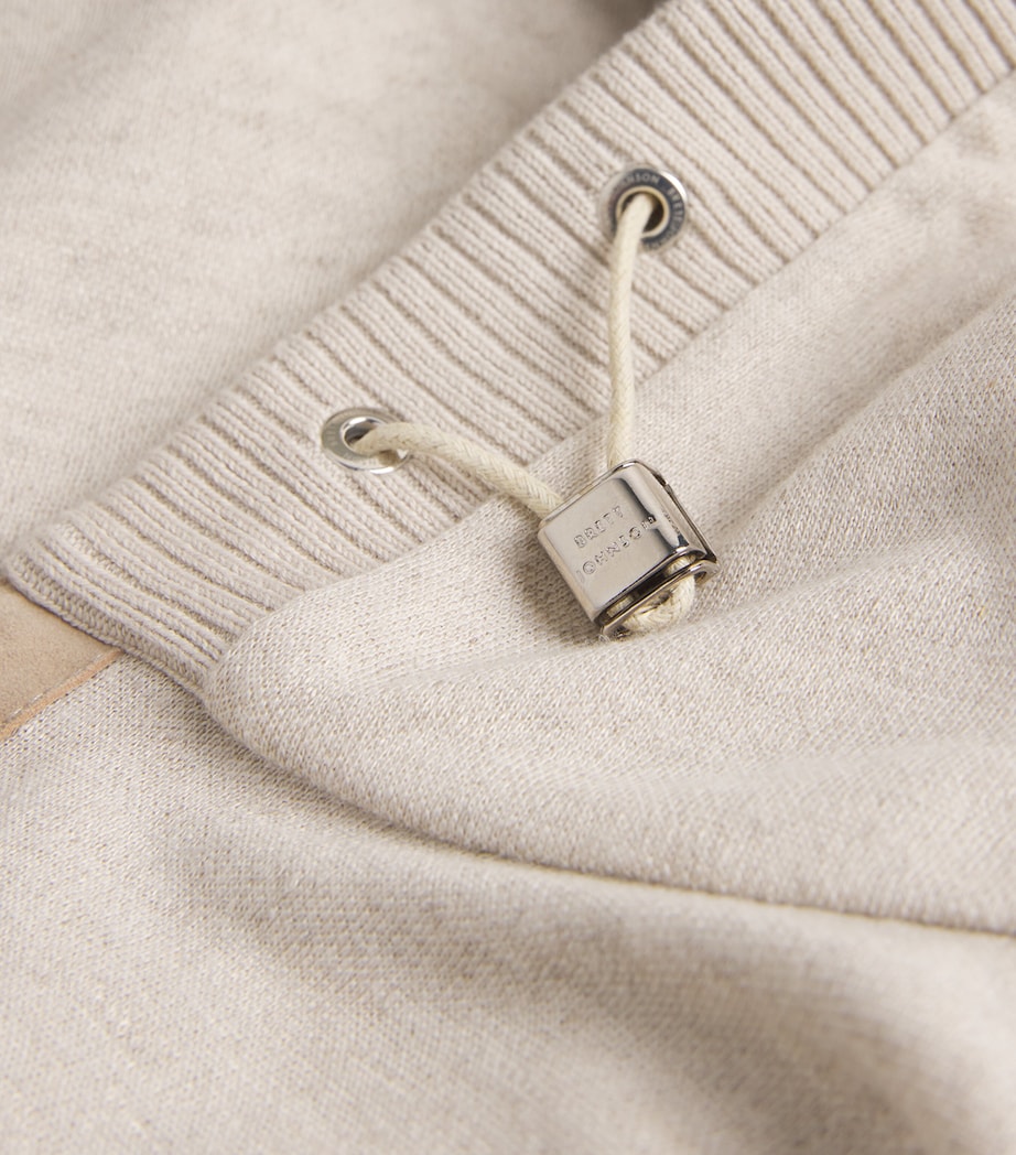 Brett Johnson Mens Linen-Virgin Wool Zip-Up Hoodie Stone Image 5
