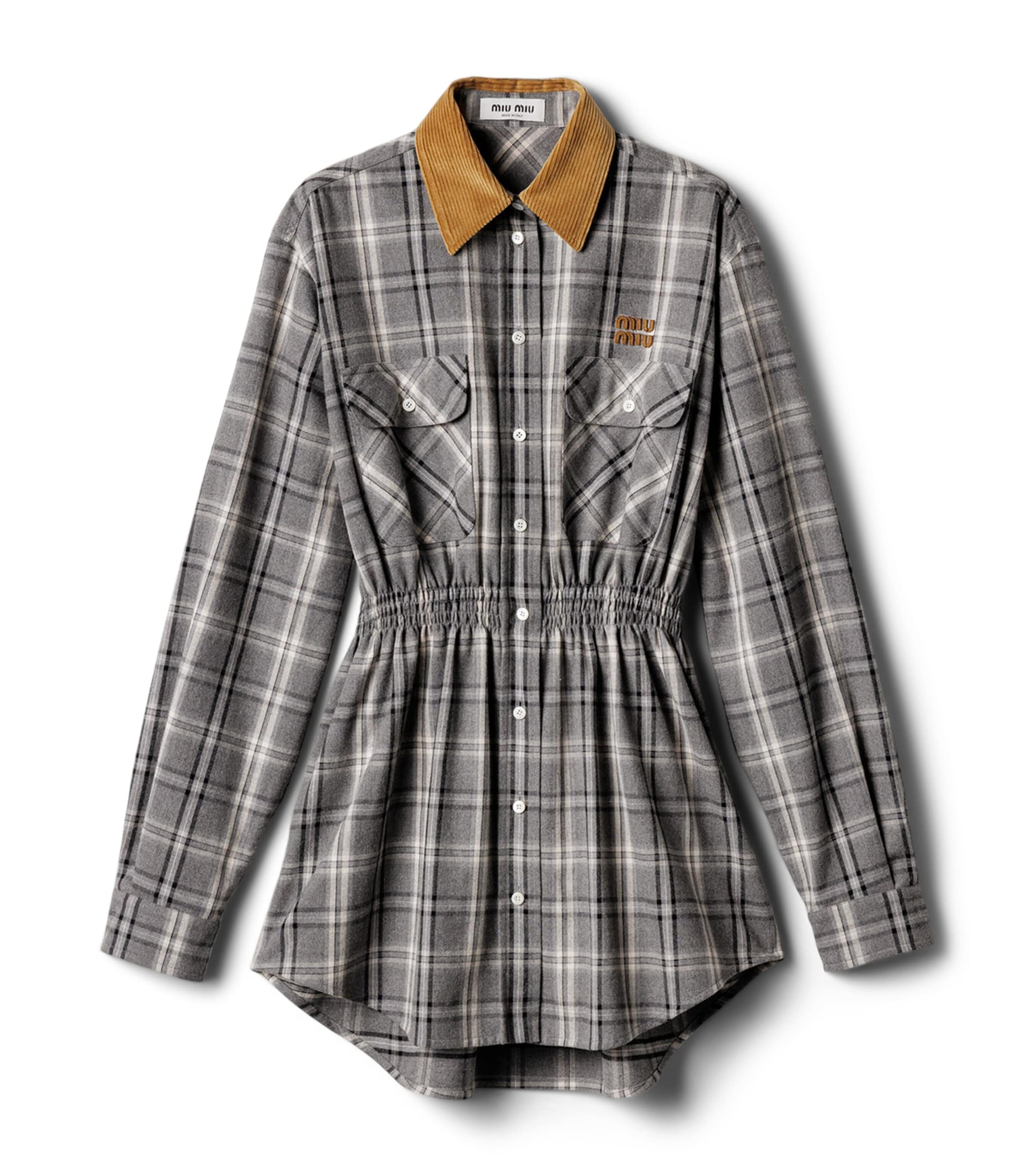 Cotton Flannel Mini Dress F0480 Image 1