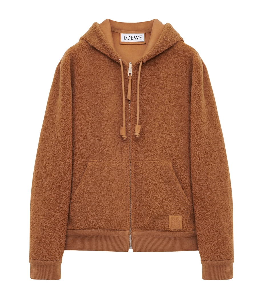 Shearling Reversible Hooded Jacket TAN Image 2