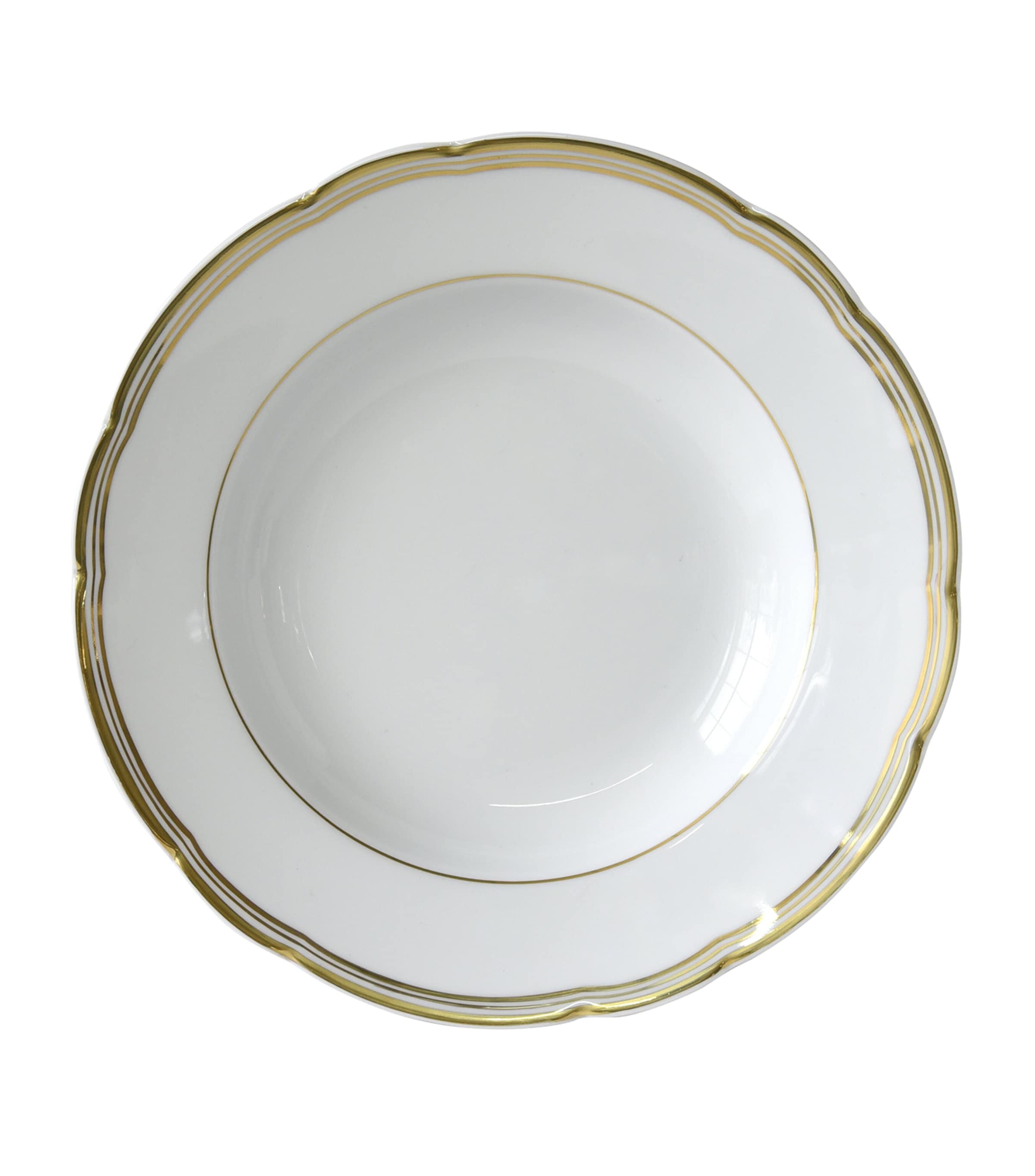 Shop Bernardaud Porcelain Pompadour Soup Bowl In Gold