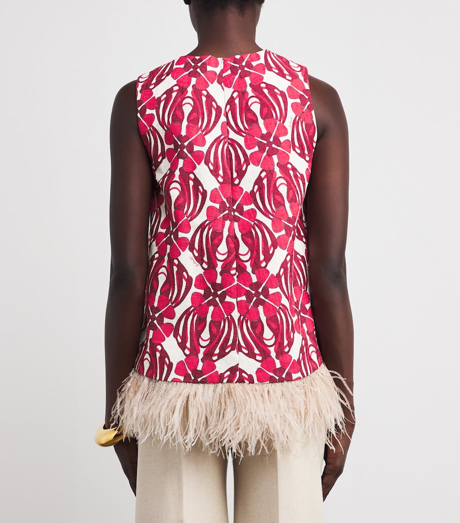 Ostrich Feather-Trim La Scala Top RE01 CLOVER Image 4