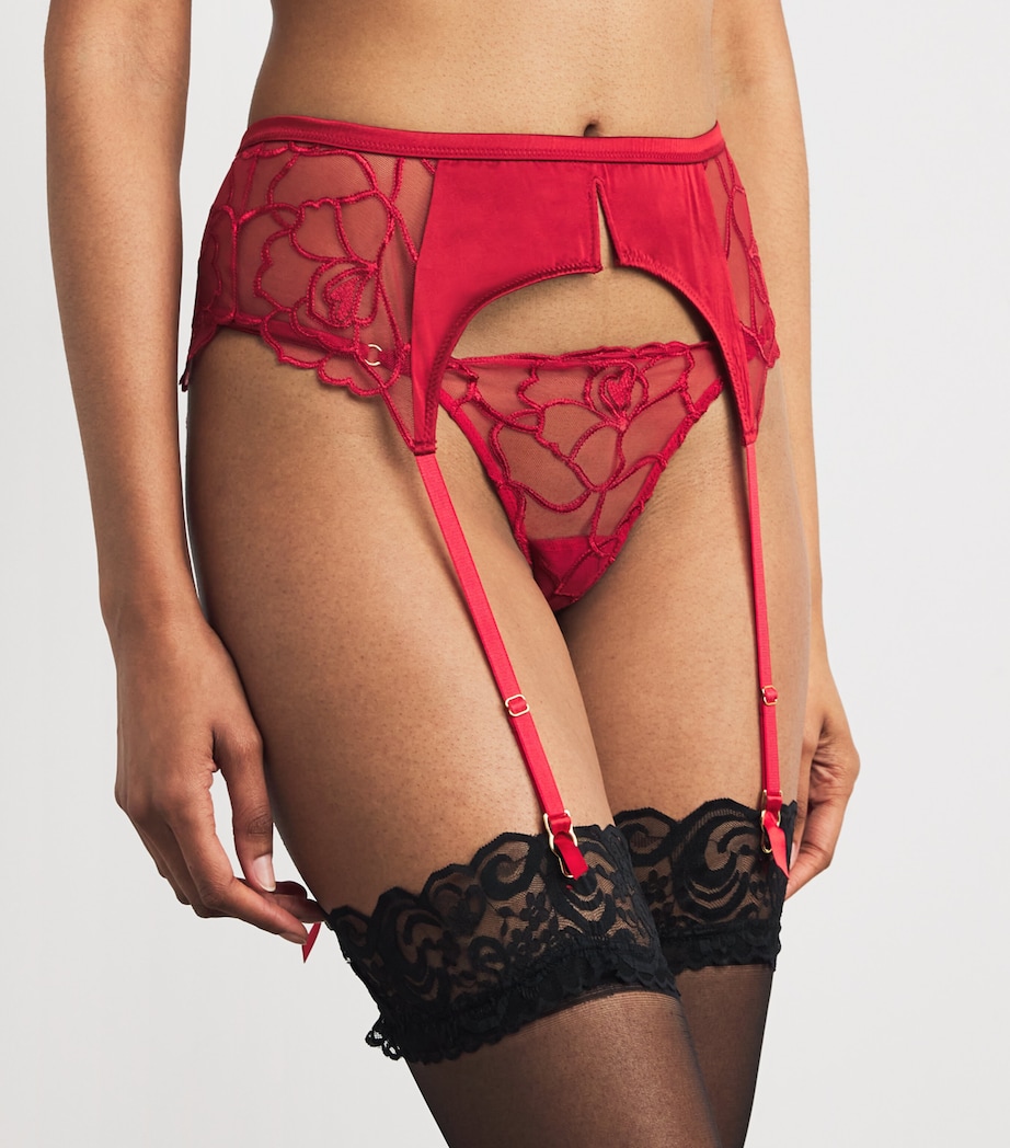 Kiki de Montparnasse Womens Petite Chou Garter Belt Red Image 2