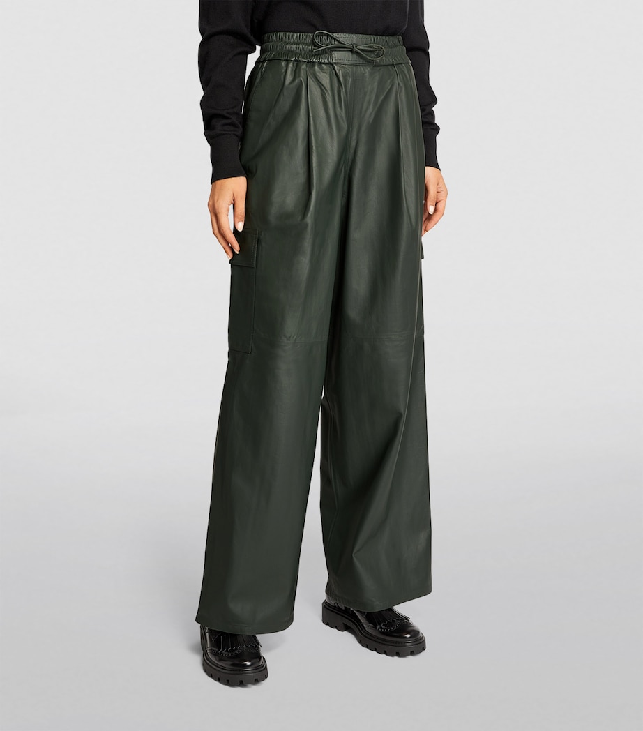 Leather Cargo Trousers A8010 Image 3
