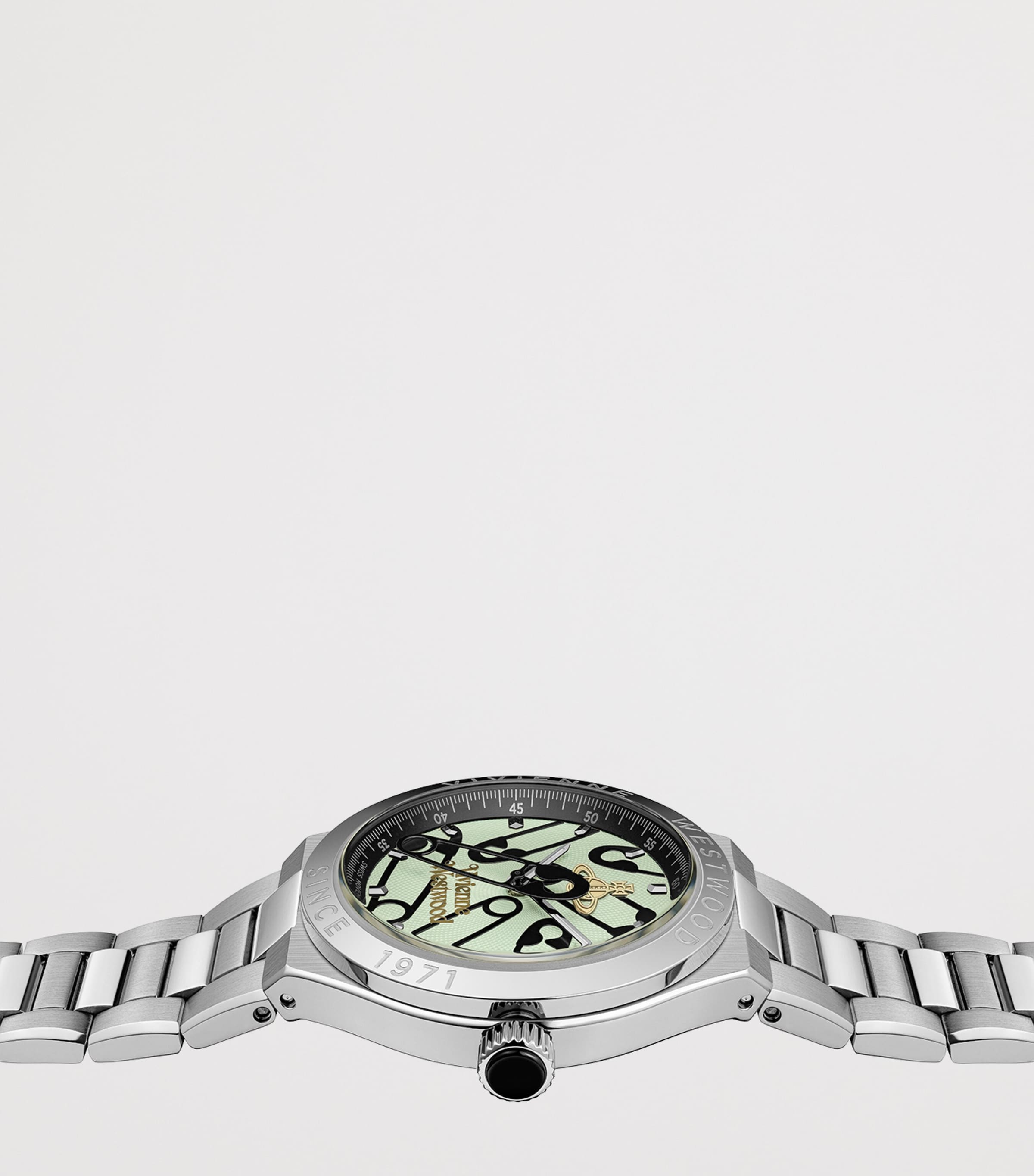 Vivienne Westwood Stainless Steel Berwick Watch 37mm Grn Slvr Image 3