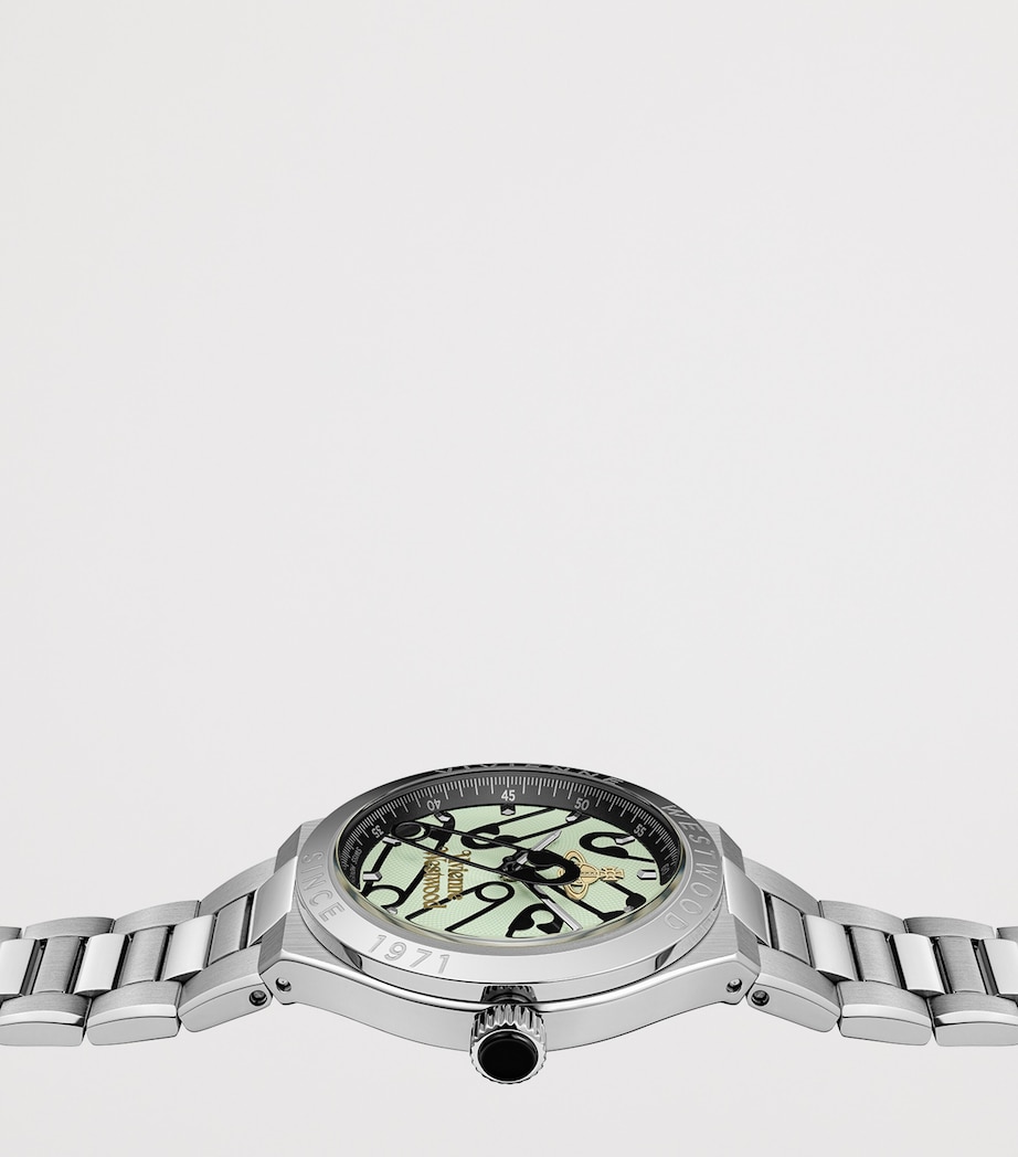 Vivienne Westwood Stainless Steel Berwick Watch 37mm Grn Slvr Image 3