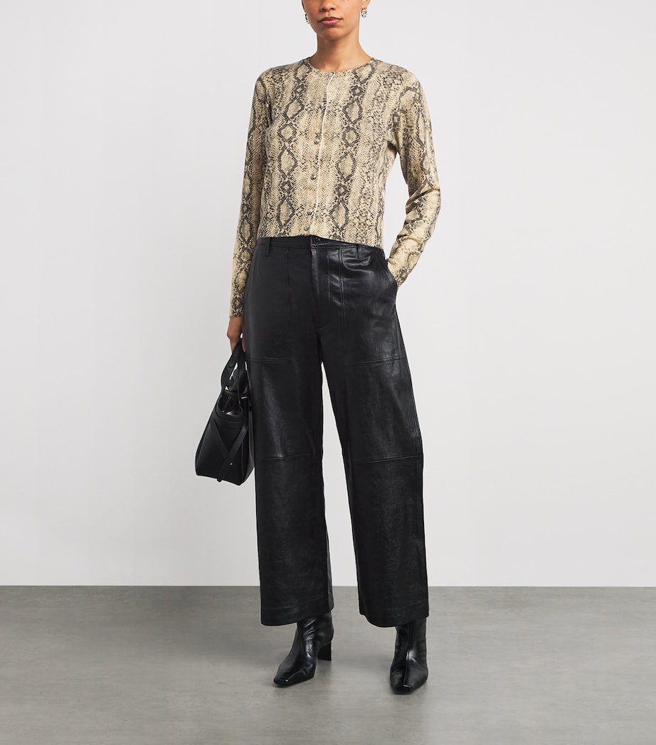 Cashmere Snakeskin-Effect Cardigan CAMEL MULTI Image 2