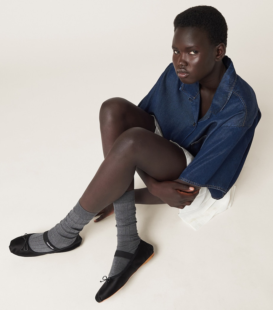 Satin Ballet Flats F0002 Image 3