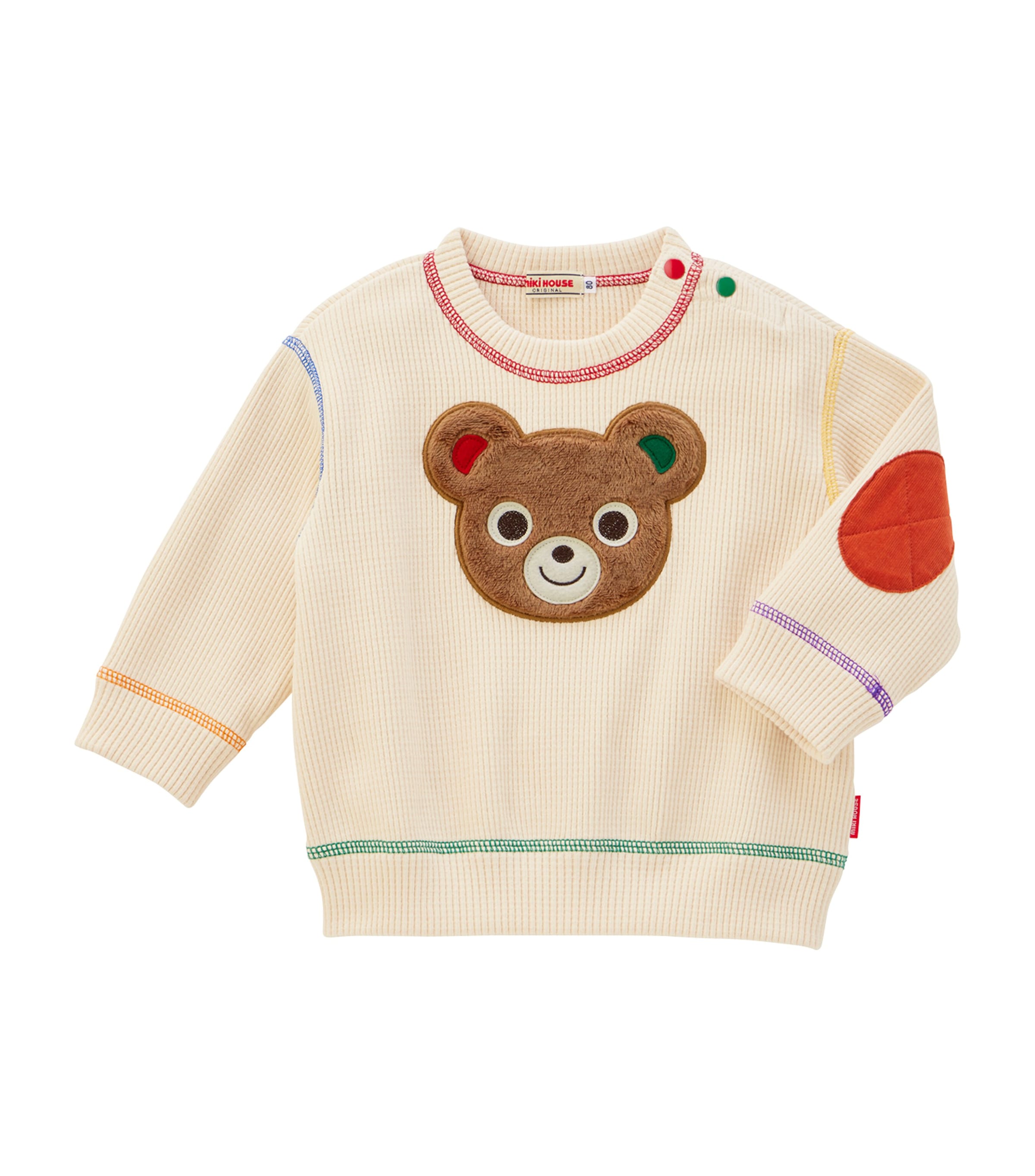 Miki House Kids' Waffle Pucci Sweatshirt In Beige