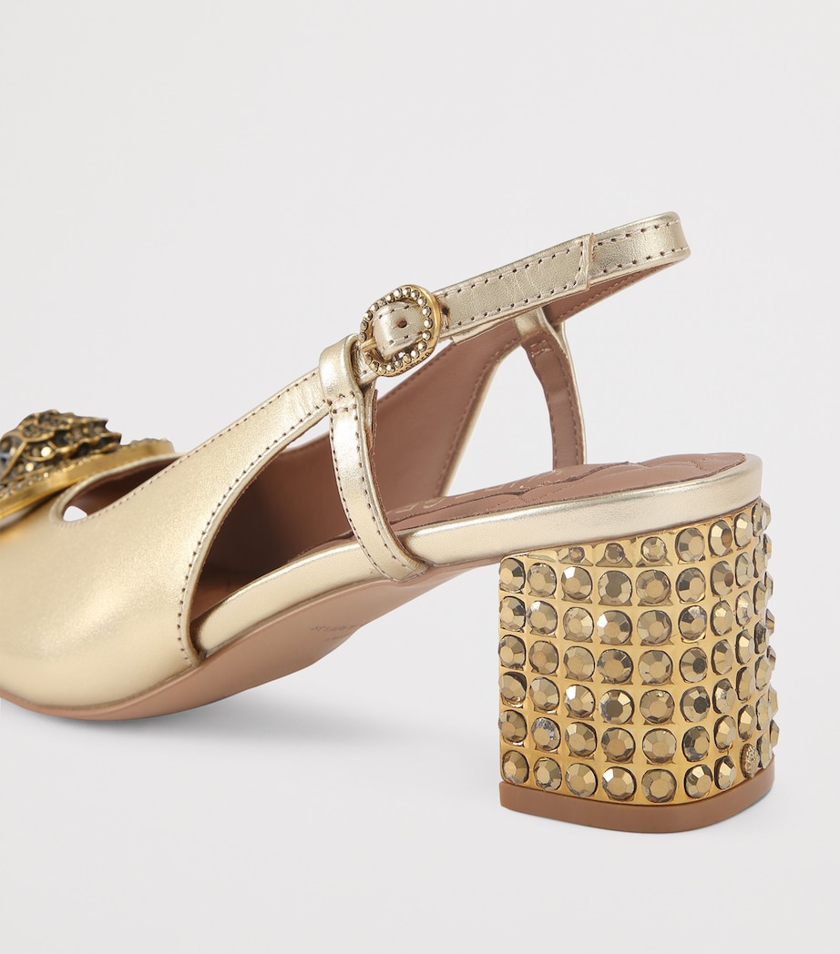 Leather Chelsea Slingback Pumps GOLD Image 2