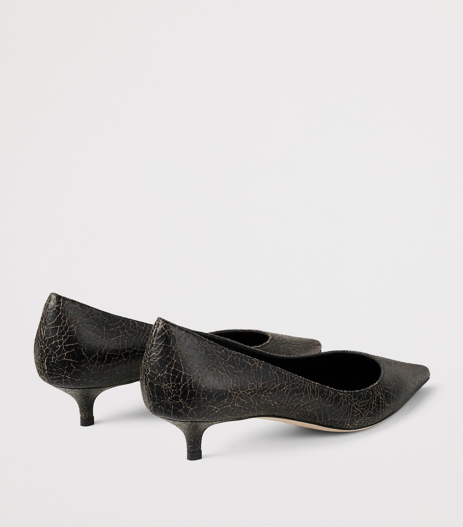 Jimmy Choo Amelia 35 Crackled Leather Pumps Black/toffee Image 3