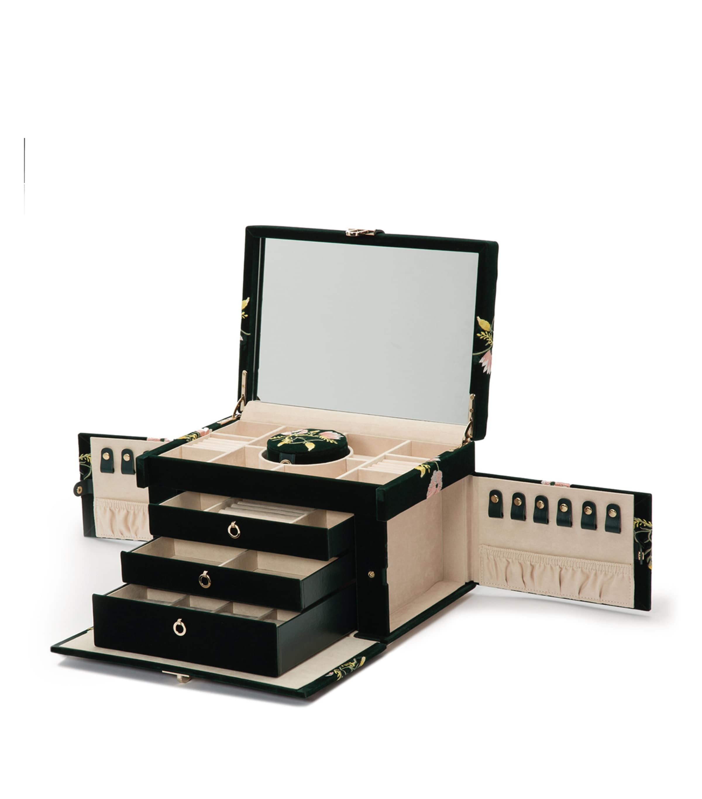 Large Zoe Jewellery Box FOREST GREEN Image 3