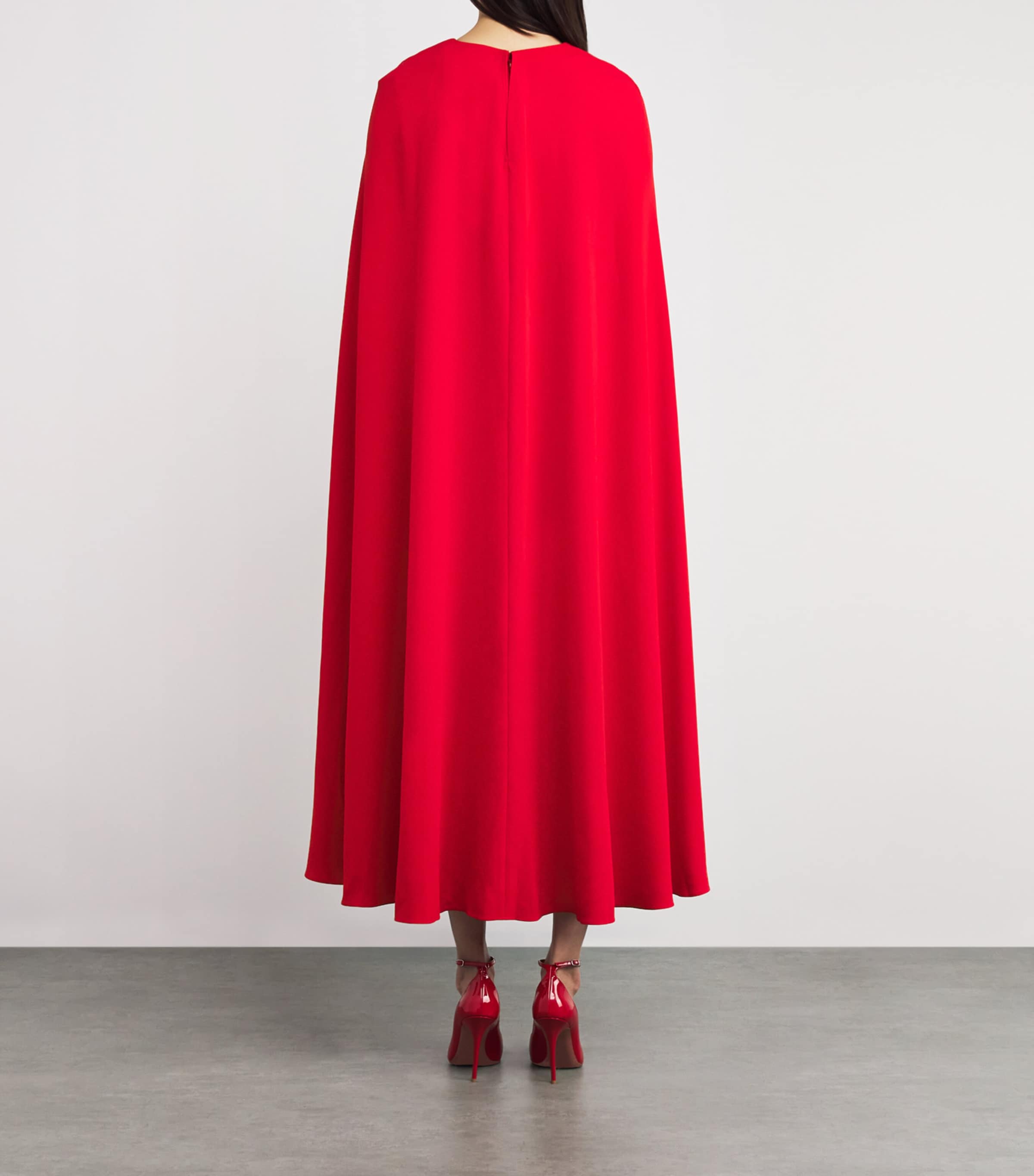 Cady Caped Midi Dress RED Image 3